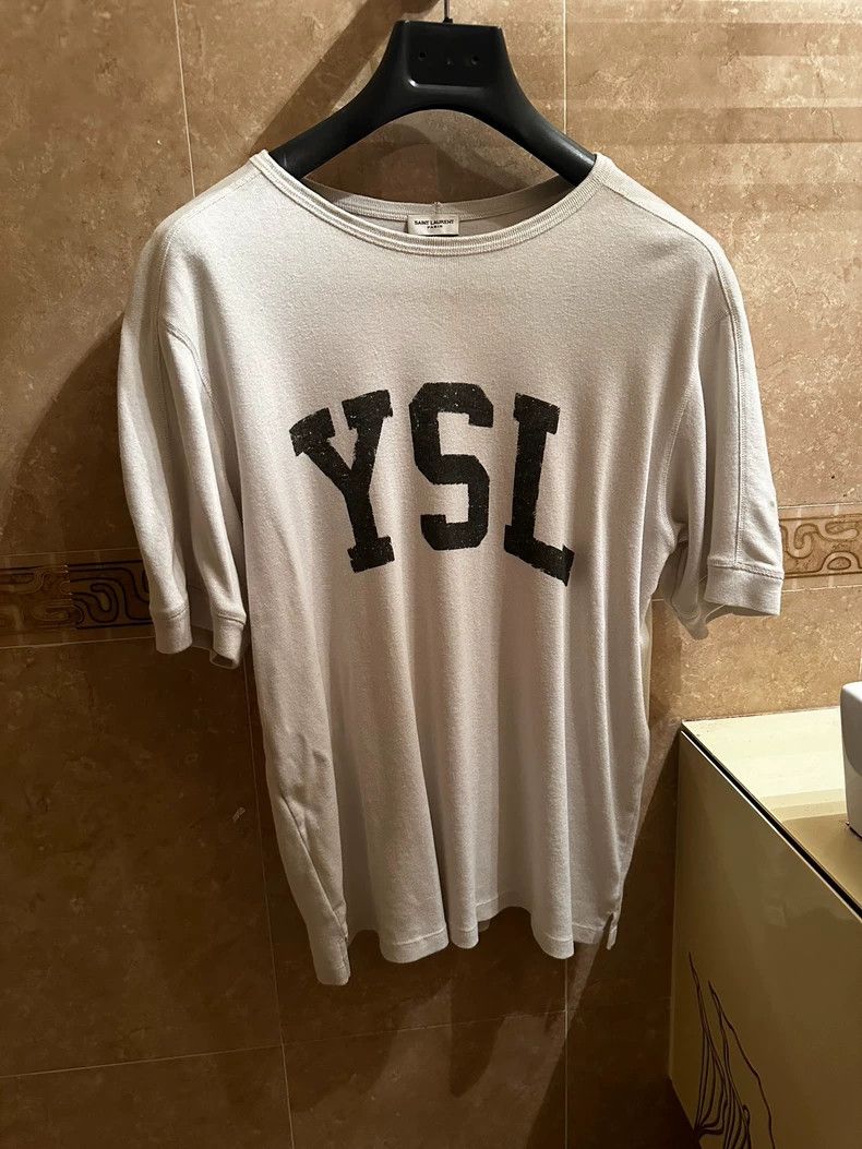 Saint Laurent Paris Saint Laurent YSL Logo Short Sleeve Shirt - dmc Size US M / EU 48-50 / 2 - 1 Thumbnail