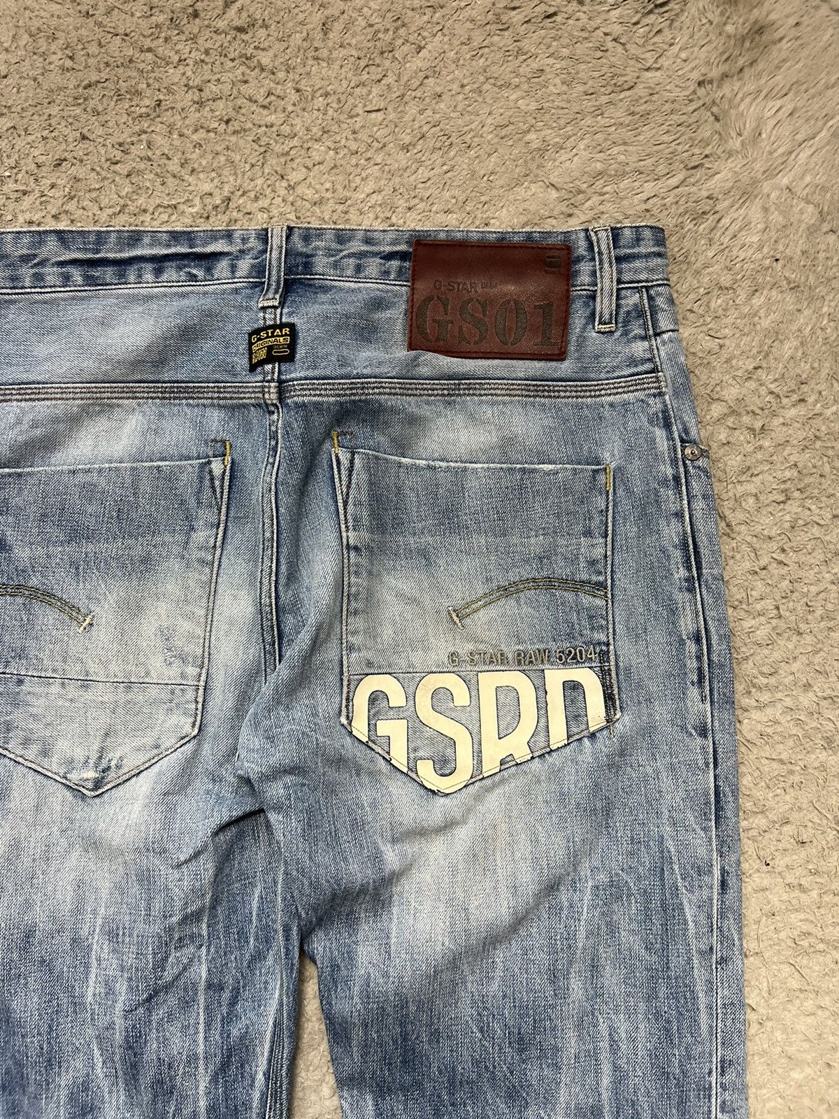 G-Star Pants G Star RAW Big Logo Jeans Denim Size US 33 - 3 Thumbnail