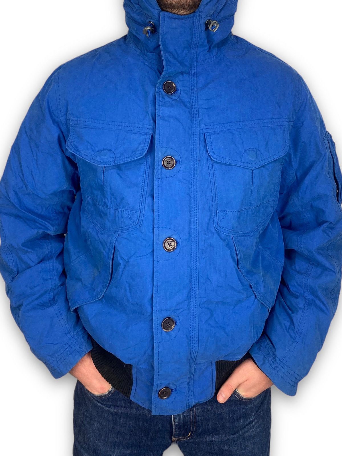 Pre-owned Timberland X Vintage Timberland Blue Heavy Down Winter Jacket Y2k M118