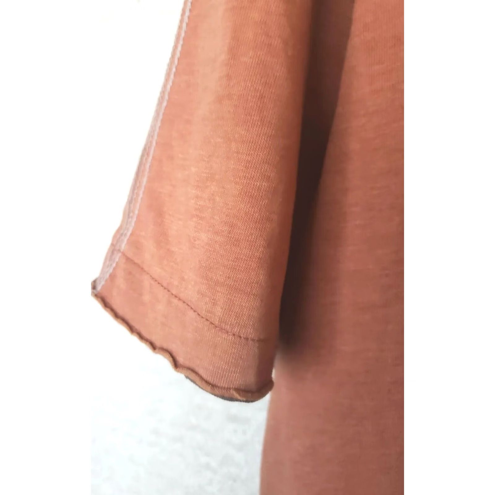 Vintage VINTAGE XG Men's Short Sleeve Tee Shirt L Burnt Orange Brown Crew Neck Shirt Mens Regular 100% Cotton Solid Stripe Size US L / EU 52-54 / 3 - 3 Thumbnail
