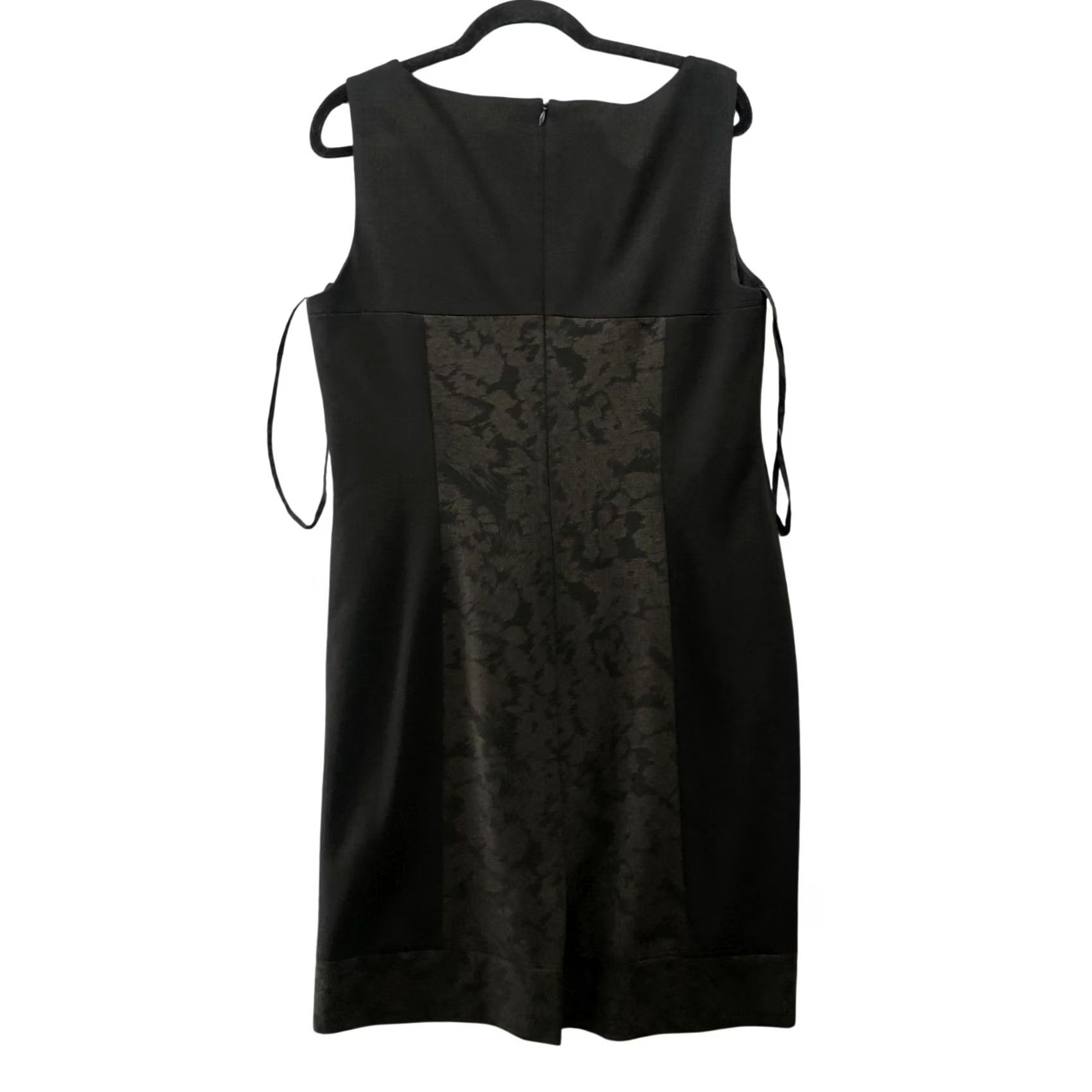 Vintage Tahari Arthur S Levine Dress Size 12 Sheath Black Brown Sleeveless Career Ponte Womens Size XL / US 12-14 / IT 48-50 - 2 Thumbnail