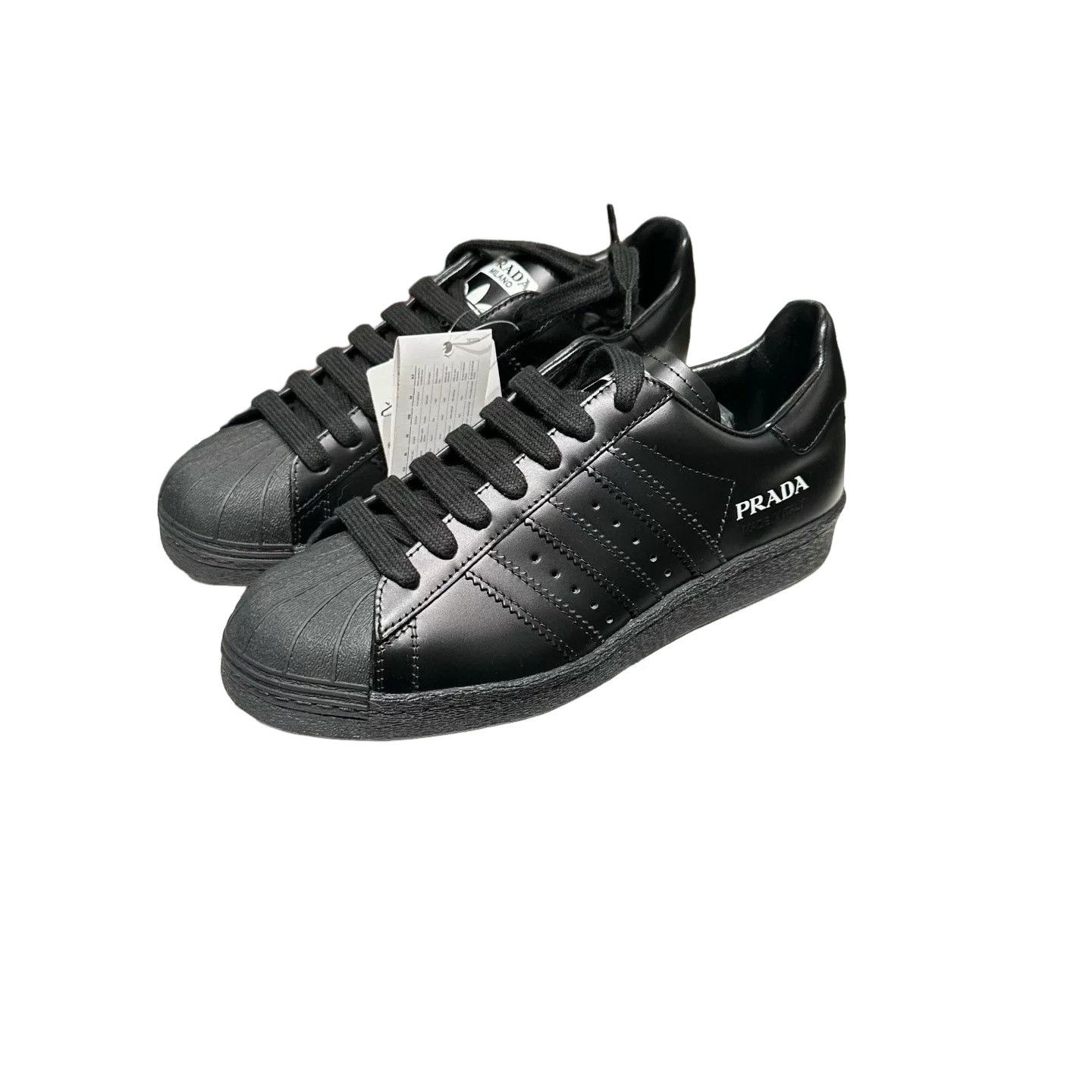 Adidas Prada x Adidas Superstar Black Sneakers Size 5 Size US 5 / EU 37 - 1 Thumbnail