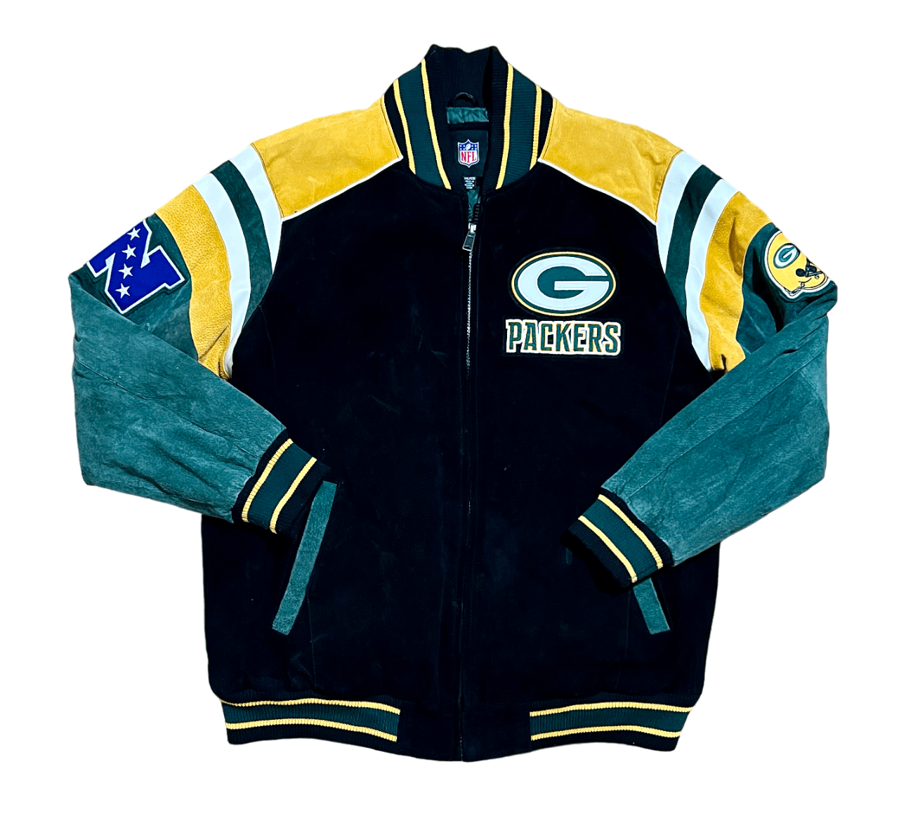 TGreen Bay Packers NFL Suede Leather store Jacket NWT