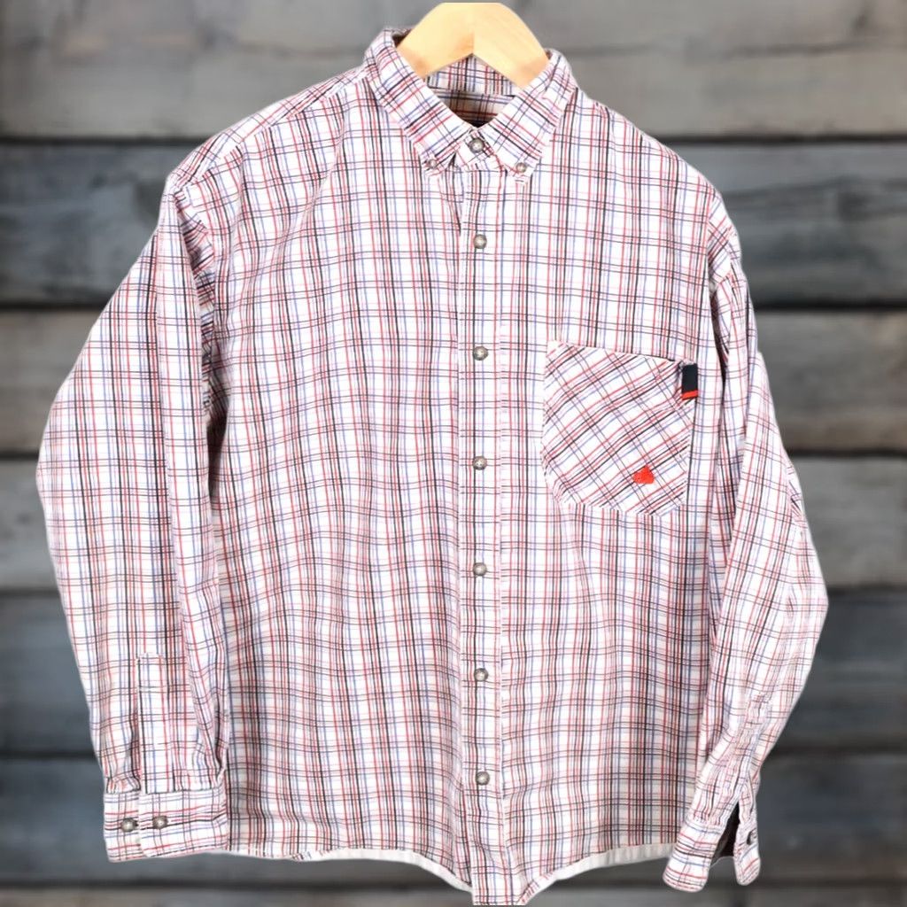 Vintage VINTAGE Forge FR Shirt Men's XL Red White Check Long Sleeve NFPA 2112 CAT 2 Workwear Size US XL / EU 56 / 4 - 1 Thumbnail