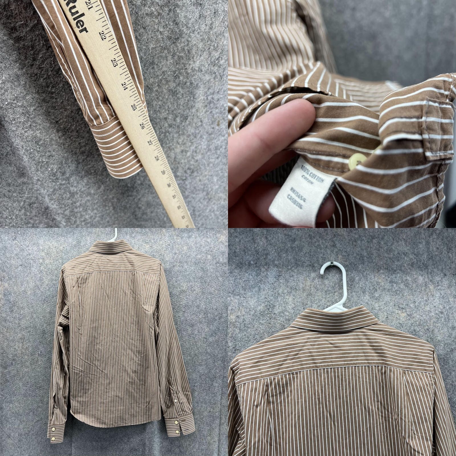 Abercrombie & Fitch VINTAGE Abercrombie & Fitch Shirt Men Medium Brown Striped Button-Down Casual Long Sleeve Muscular Fit Size US M / EU 48-50 / 2 - 8 Thumbnail
