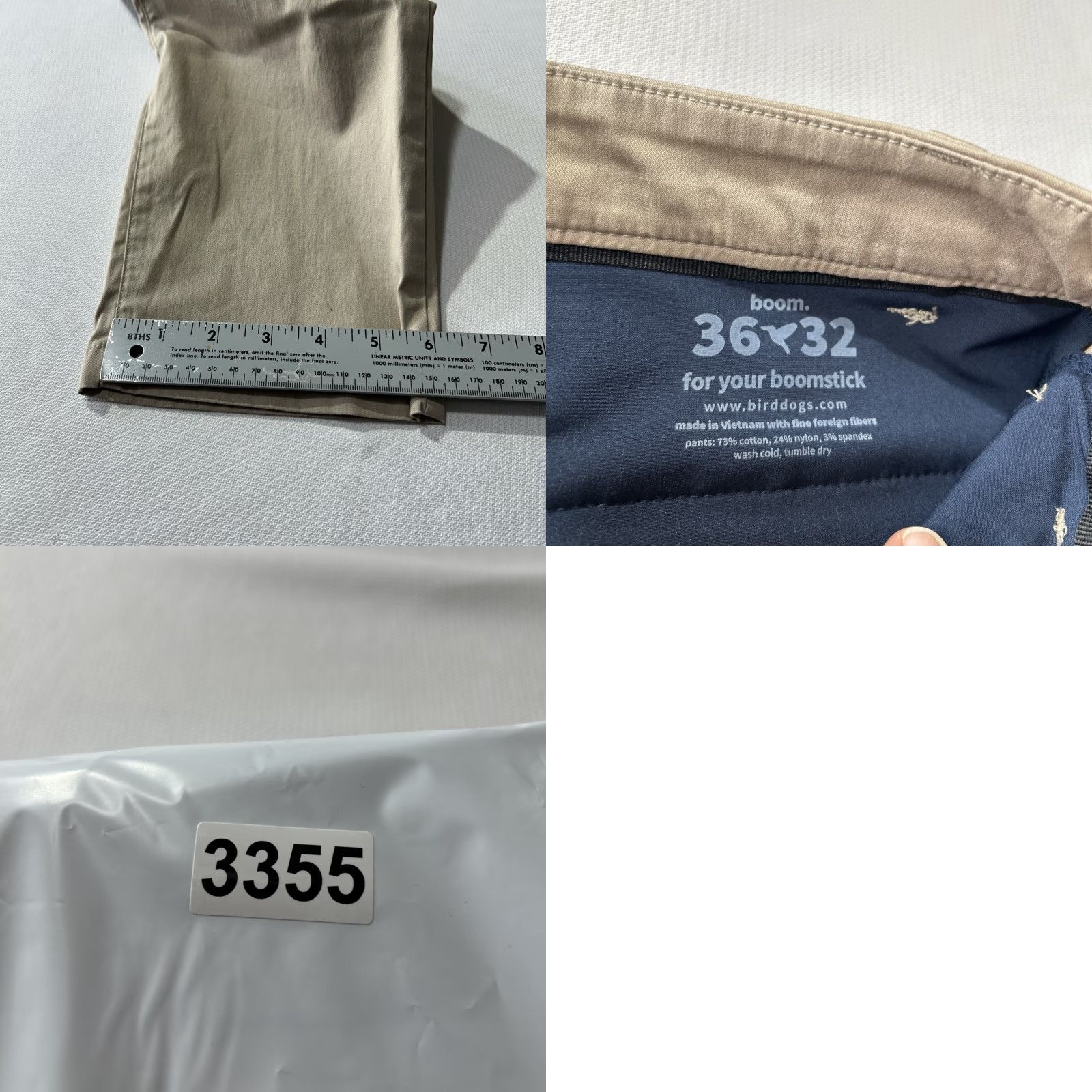 Vintage Birddogs Pants Men’s Khaki Slim Casual Work Cotton Nylon Elastane 36x32 Size US 36 / EU 52 - 8 Thumbnail