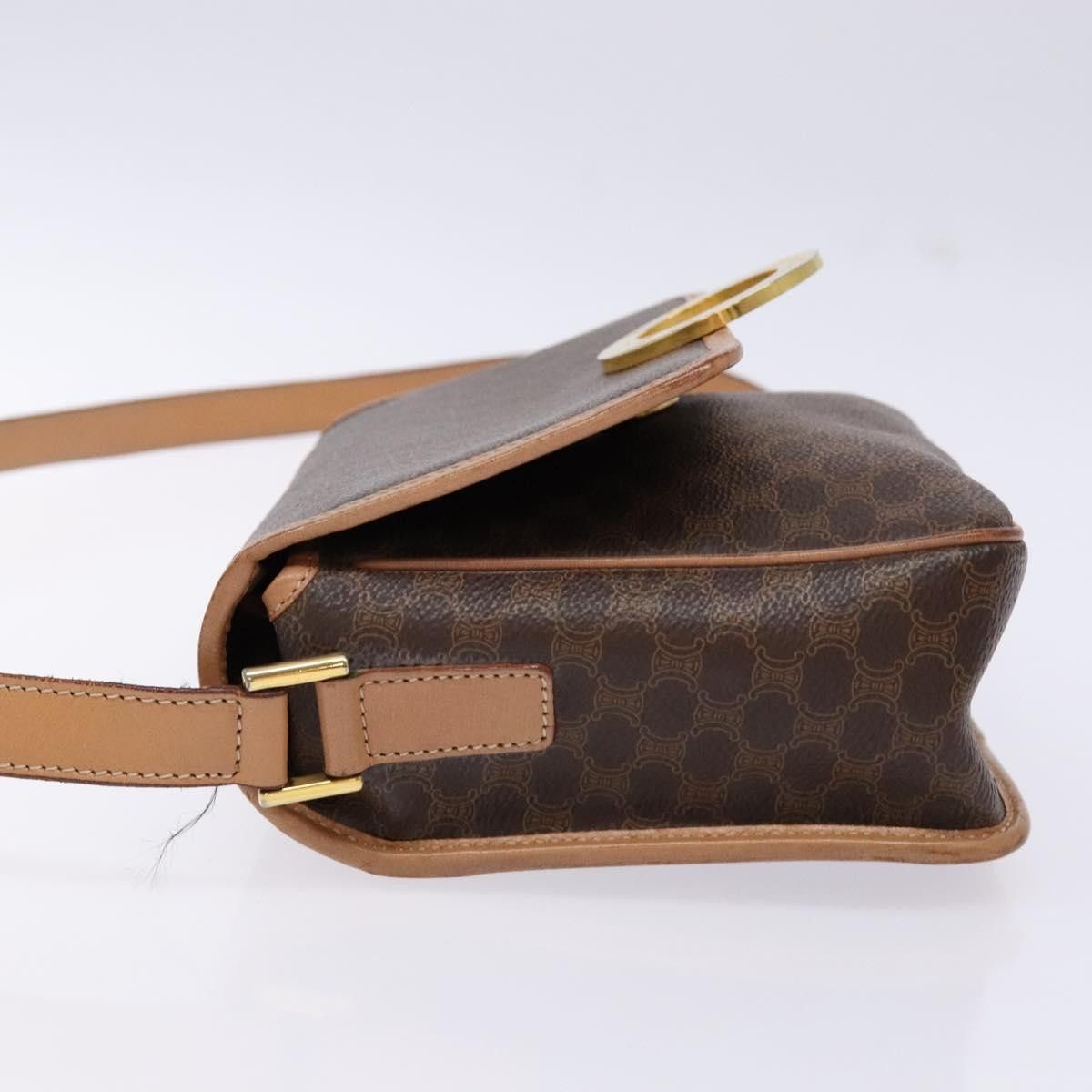 Celine CELINE Macadam Canvas Shoulder Bag Pvc Leather Brown Gold Size ONE SIZE - 5 Thumbnail