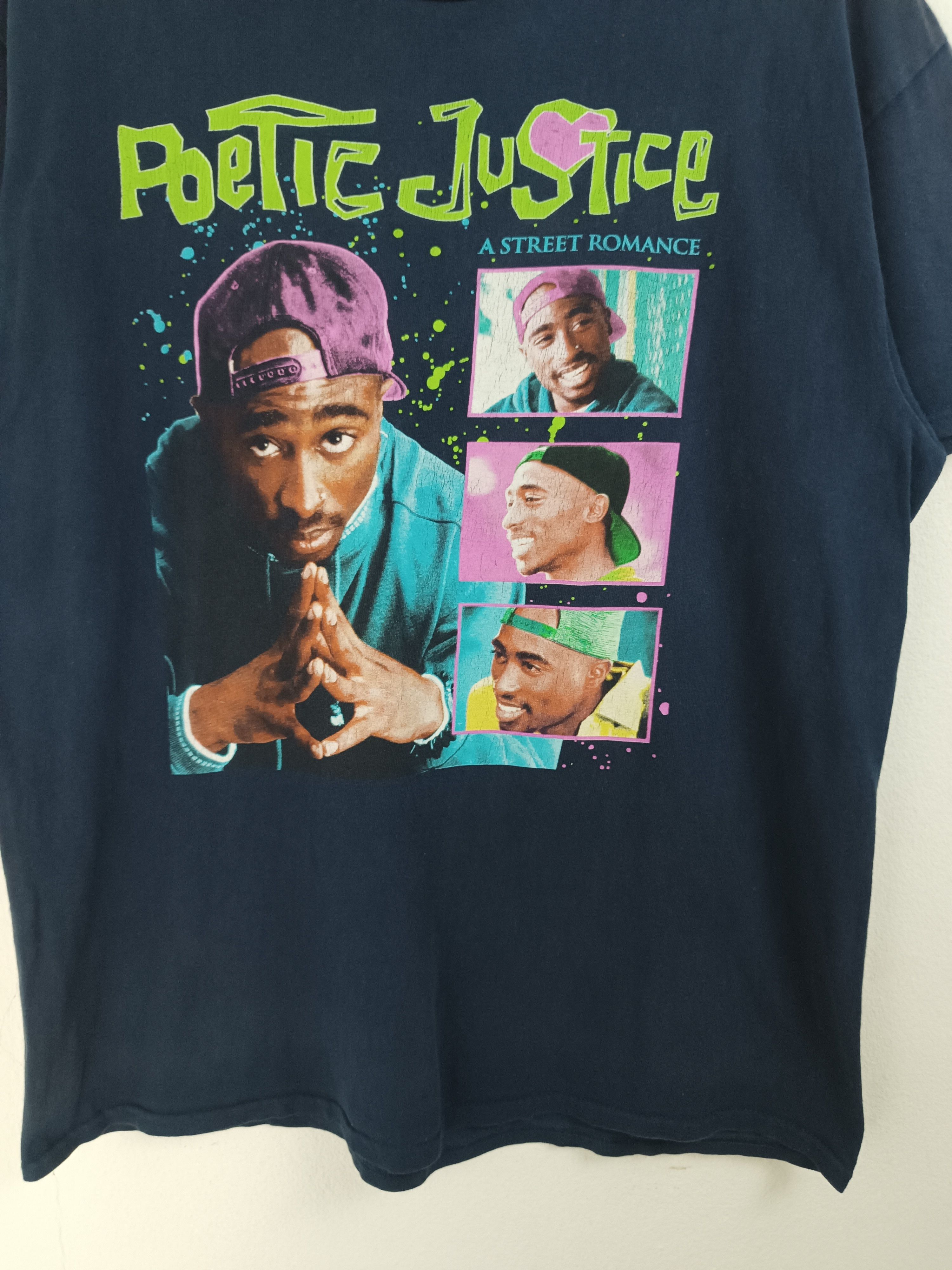 Rap Tees VINTAGE FADED POETIC JUSTICE TUPAC SHAKUR T biggie snoop dre Size US L / EU 52-54 / 3 - 8 Thumbnail