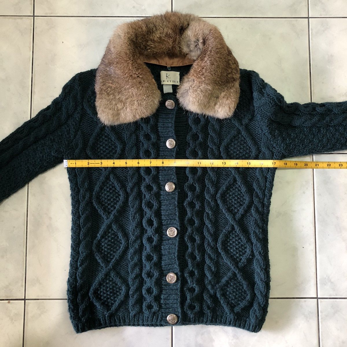 Japanese Brand Kumikyoku Japanese Cable Knit Rabbit Fur Good Condition Size M / US 6-8 / IT 42-44 - 24 Thumbnail