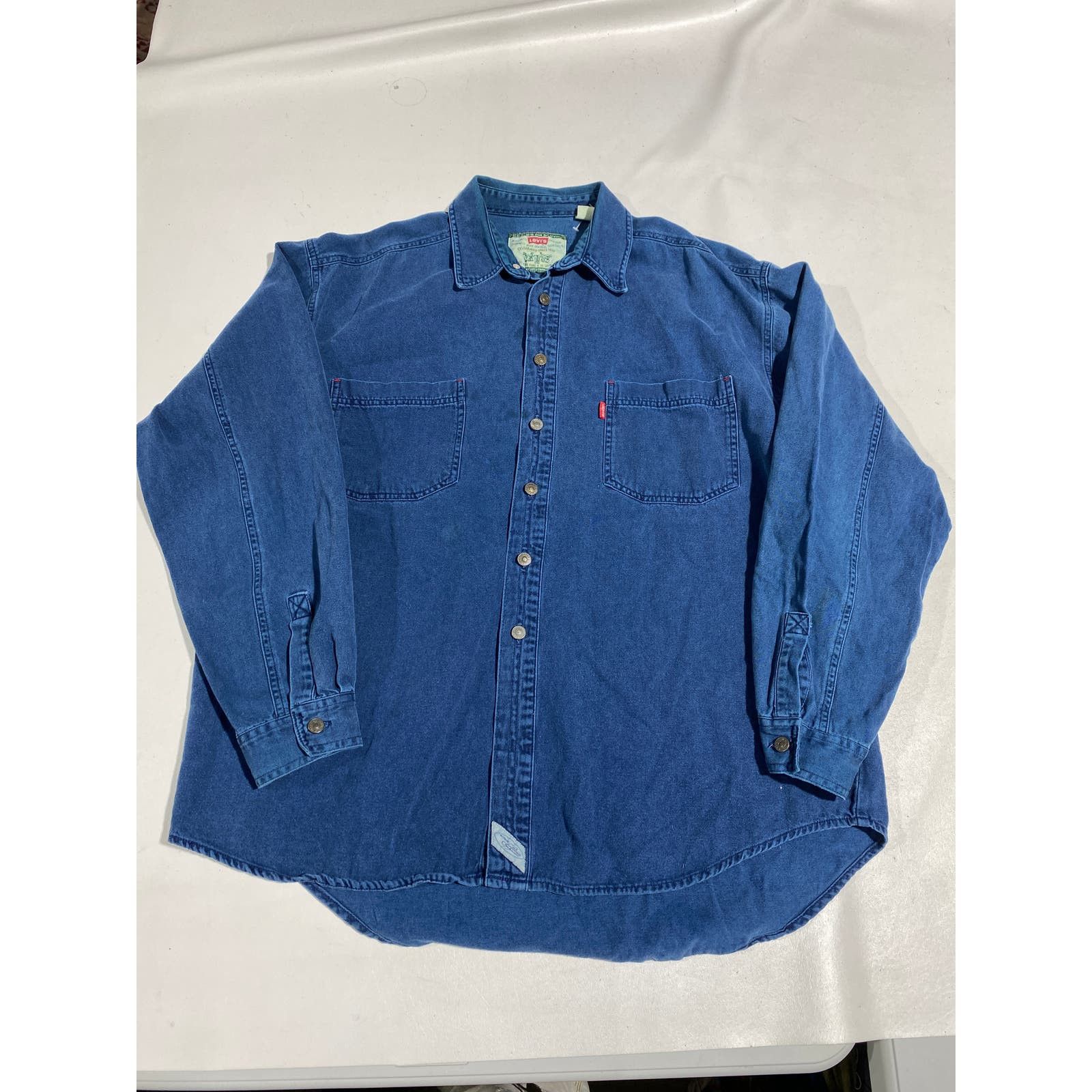 Levi's 90's Vintage Levi's Denim shirt Blue Sz 2XL | Grailed