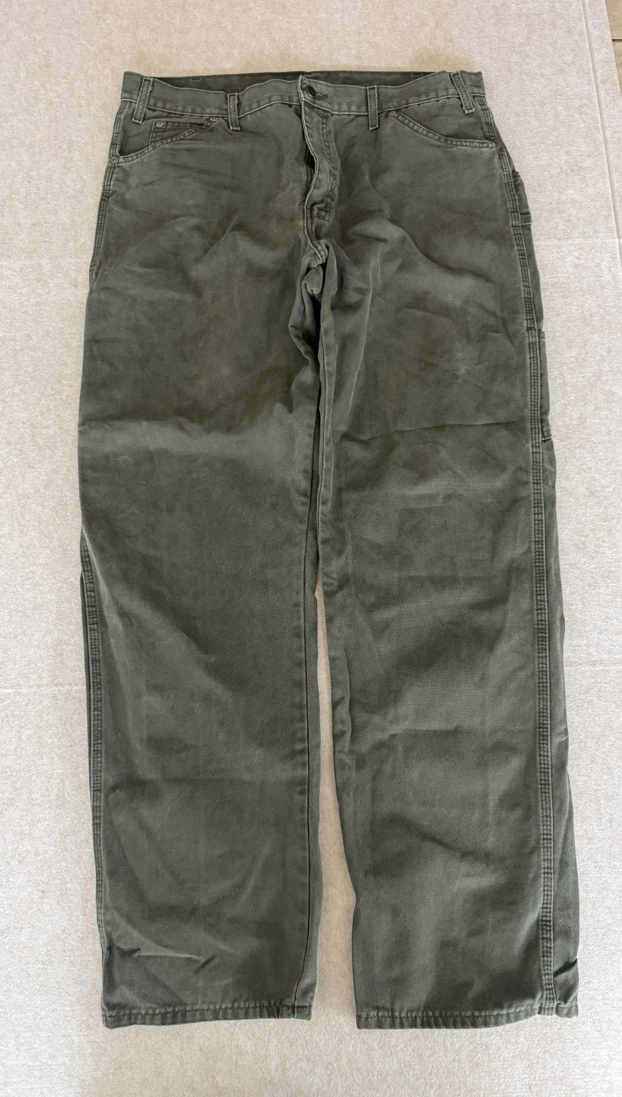 Dickies Dickies Mens 38x34 Relaxed Fit Work Pants Green Cotton Util Size US 38 / EU 54 - 1 Thumbnail