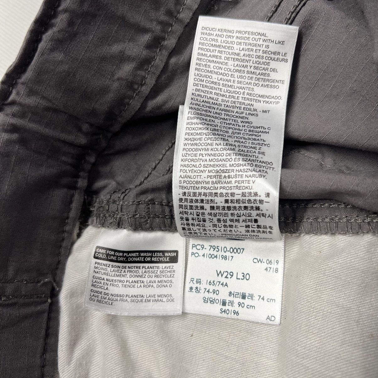 Levi's Levis Cargo Pants Grey Ripstop Straight Tactical Y2K Size US 29 - 12 Thumbnail
