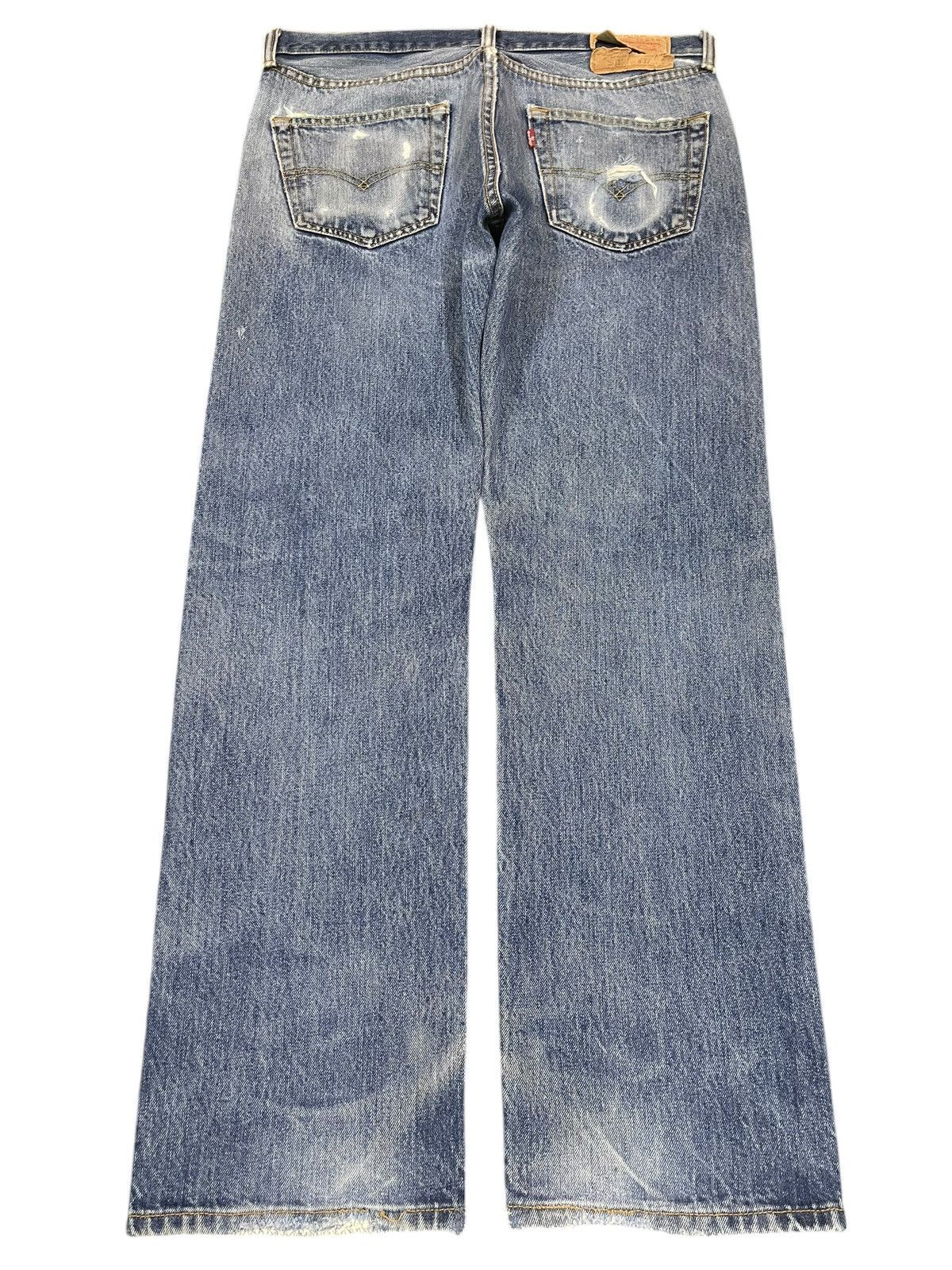 Levi's Vintage Levis 501 Blue Wash Distressed Style Loose Jeans Size US 32 / EU 48 - 2 Thumbnail