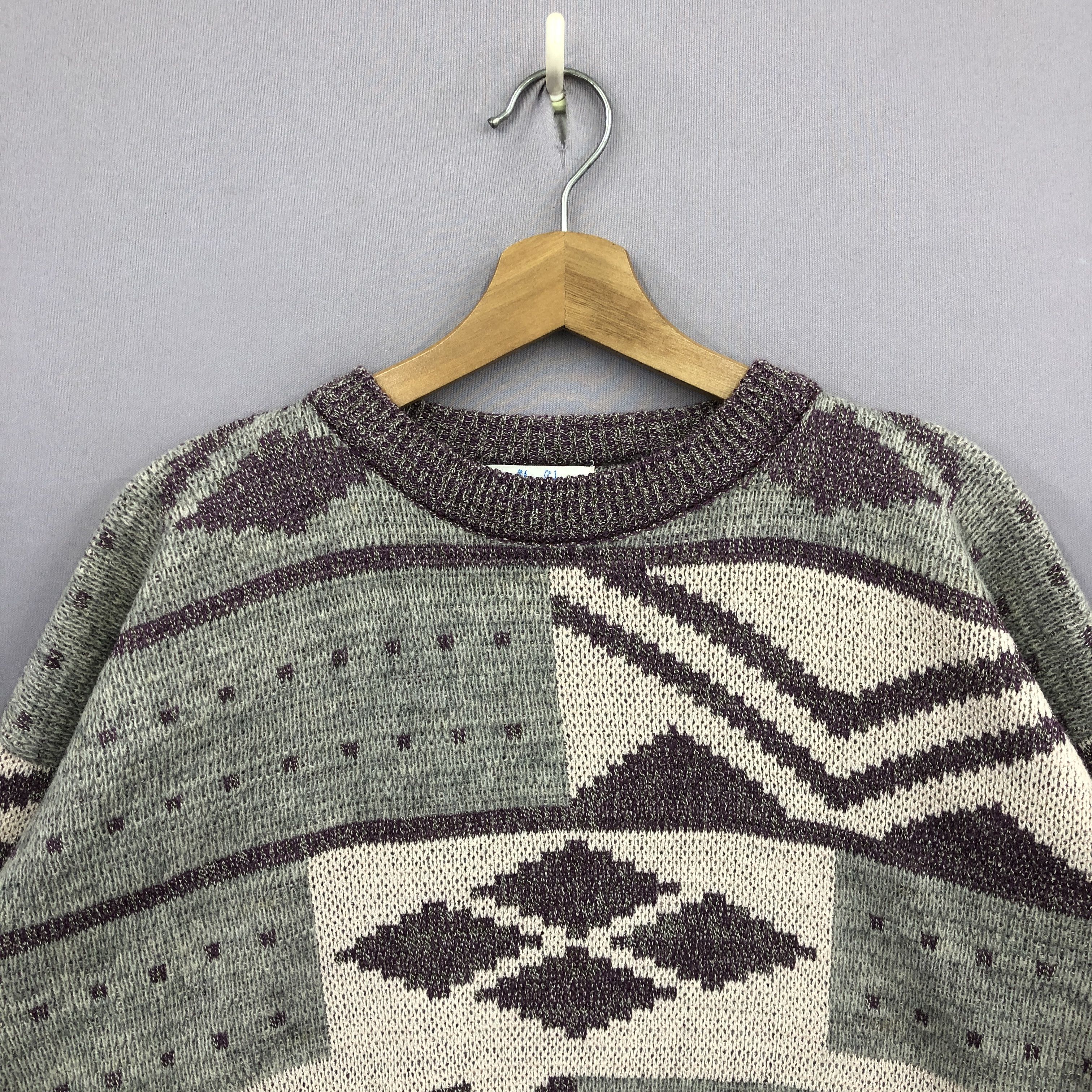Homespun Knitwear × Vintage Vintage 90s Navajo Aztec Knitwear Sweater Sweatshirt Jumper Size US L / EU 52-54 / 3 - 4 Thumbnail