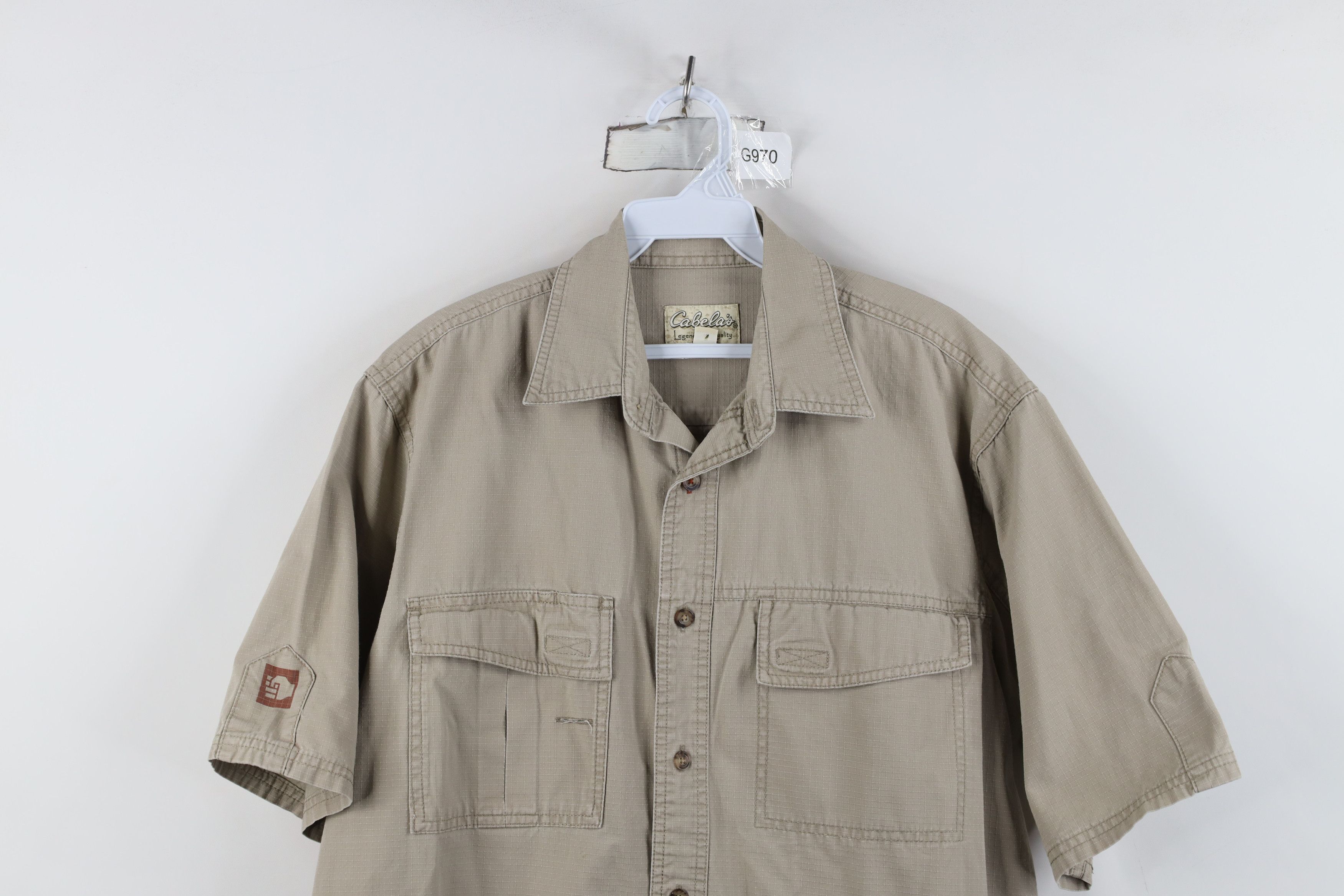 Cabelas Vintage Cabelas Ripstop Safari Bush Button Shirt Beige Size US M / EU 48-50 / 2 - 2 Thumbnail