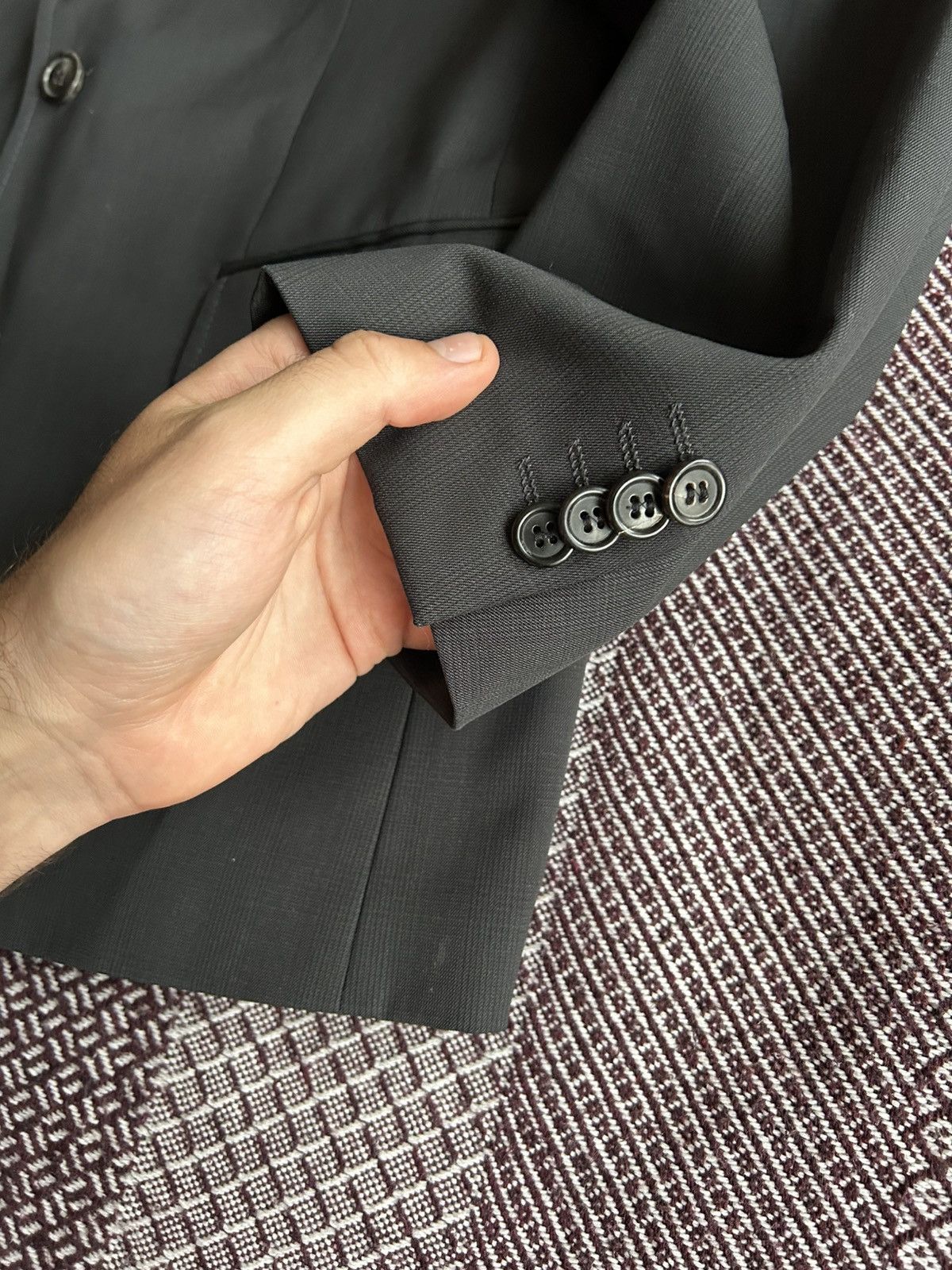 Hugo Boss Hugo Boss Virgin Wool & Polyester Solid Blazer Size 38R Mens Size 38R - 3 Thumbnail