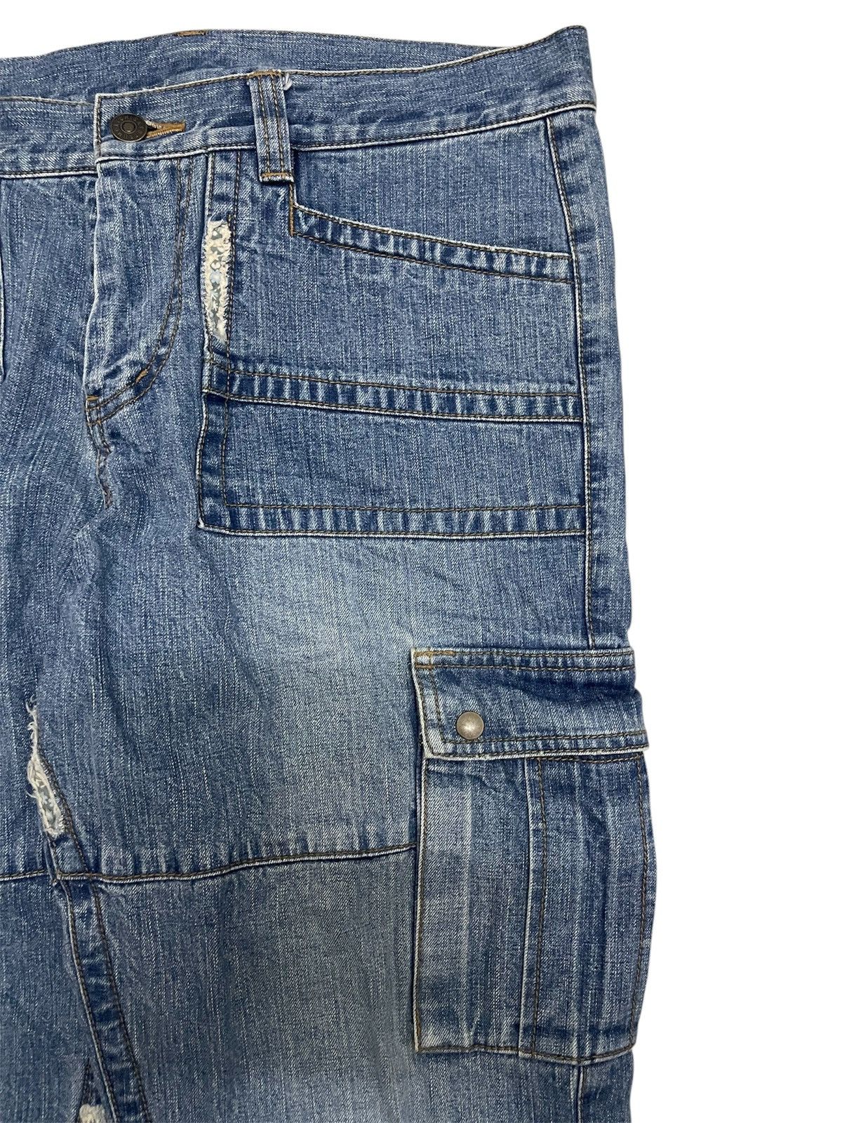 Issey Miyake RARE Tsumori Chisato Tactical Cargo Flared Patchwork Jeans Size US 35 - 7 Thumbnail