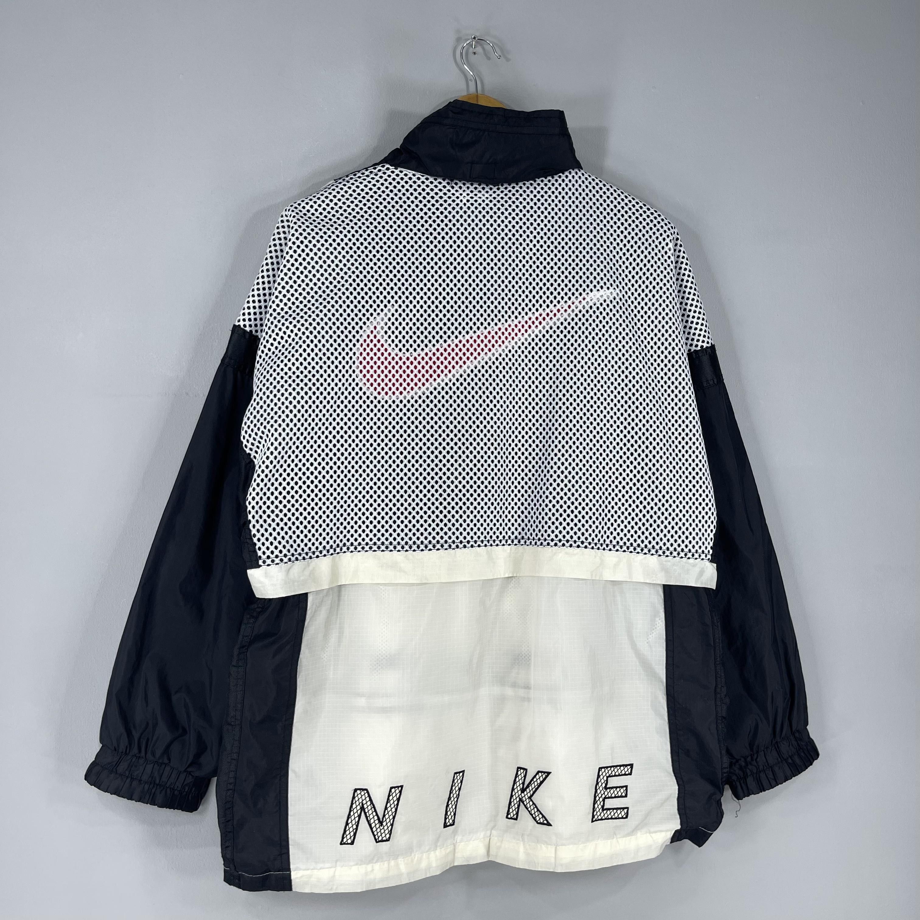 Nike Vintage 1990s NIKE Big Swoosh Usa Windbreaker Jacket Size US L / EU 52-54 / 3 - 2 Thumbnail