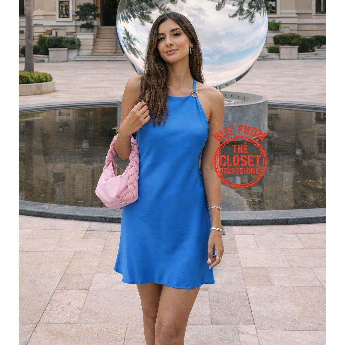 ZARA Blue Halter Mini Dress NWT