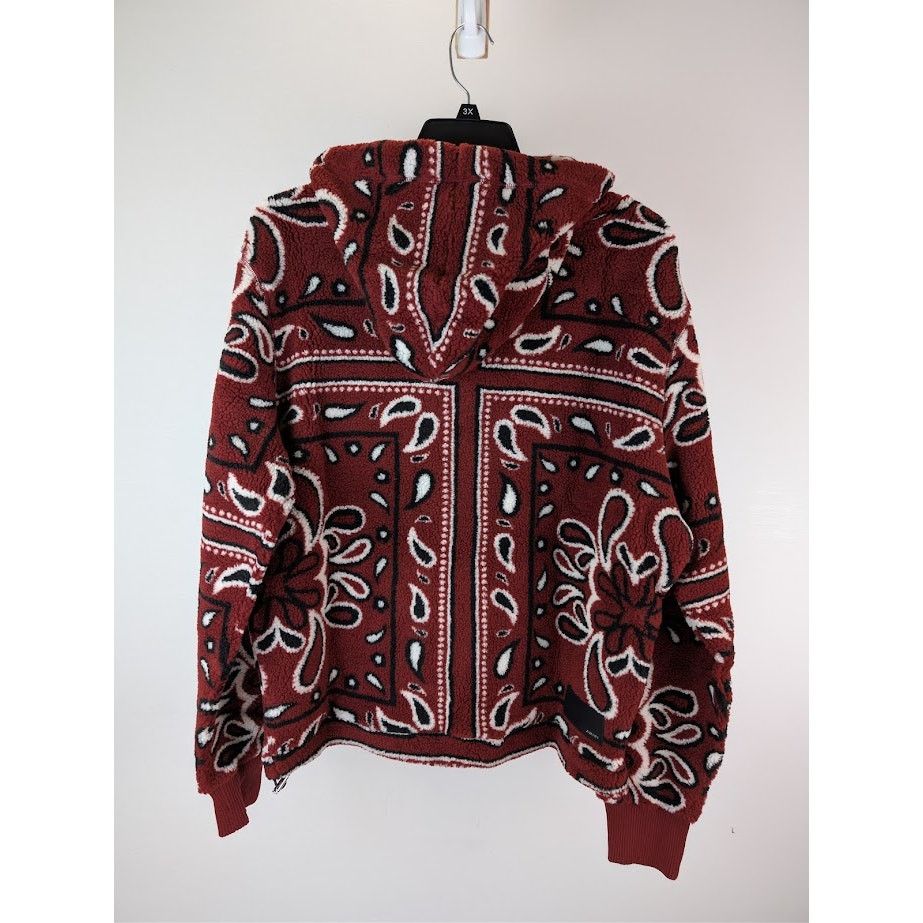 Amiri o1rshd1 Printed Bandana Fleece Hoodie in Red/Black Size US S / EU 44-46 / 1 - 12 Thumbnail