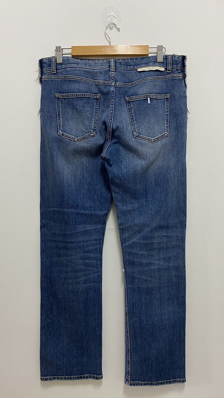 Stella McCartney Stella Mccartney Distressed Denim Patchwork Blue Jeans Pants Size US 35 - 2 Thumbnail
