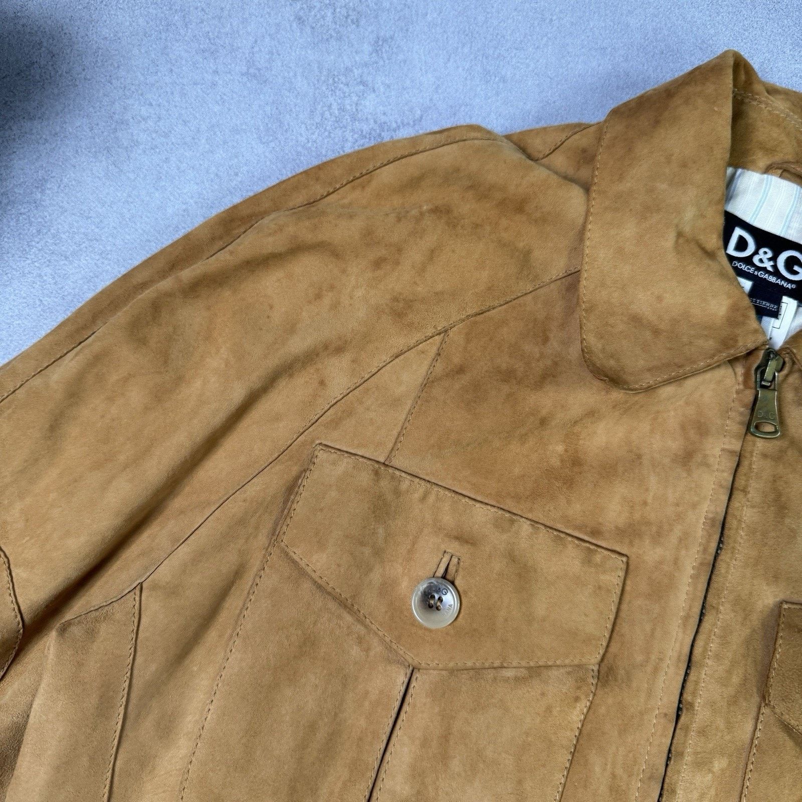 Dolce & Gabbana Dolce Gabbana Men Leather Suede Jacket Beige Size 50 Size US M / EU 48-50 / 2 - 7 Thumbnail