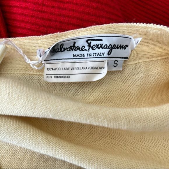 Salvatore Ferragamo × Vintage Salvatore Ferragamo Virgin Logo Buttons Grosgrain Patch Pock Size S / US 4 / IT 40 - 10 Thumbnail