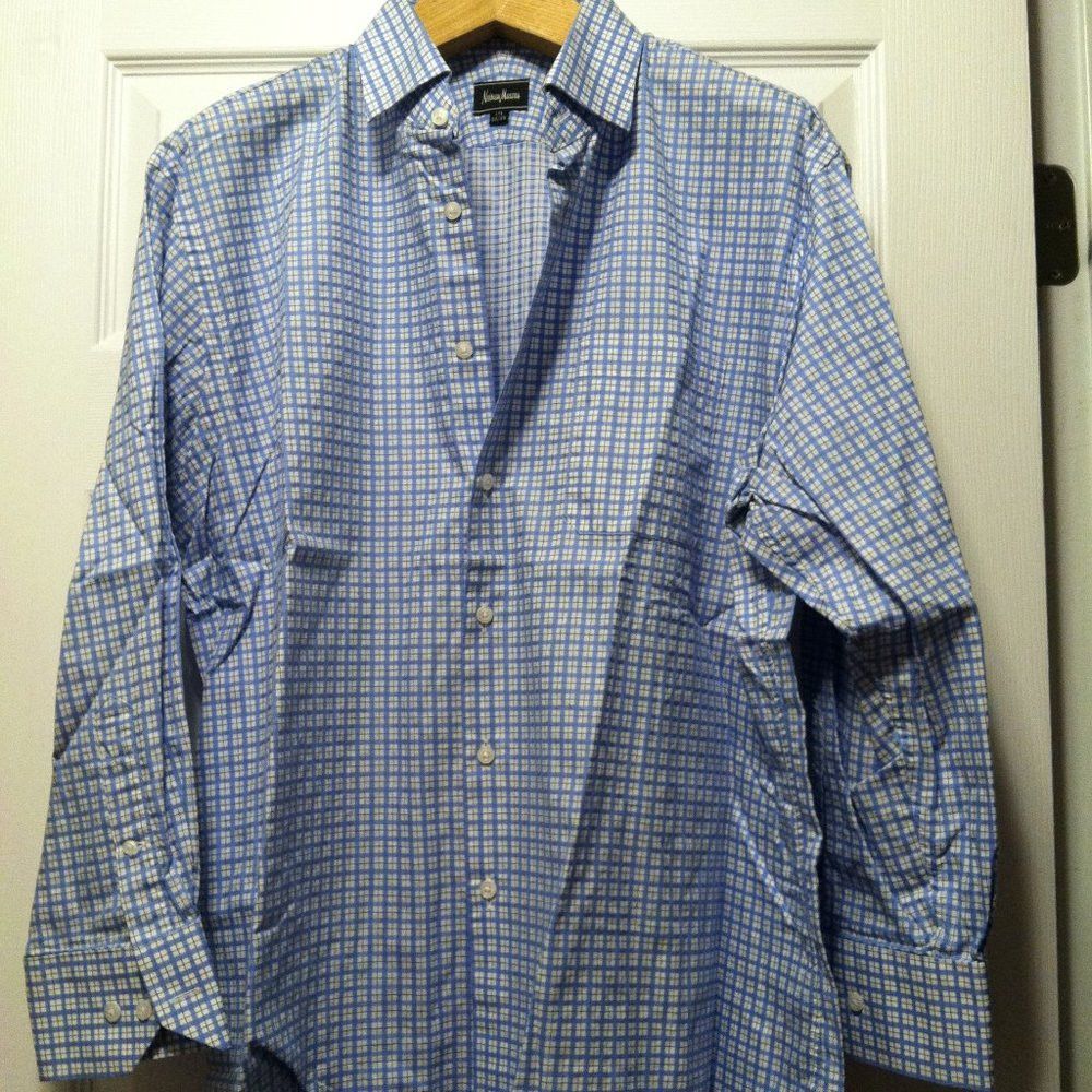 Neiman Marcus NEIMAN MARCUS MENS COTTON CASUAL SHIRT SIZE: 17.5/32-33 Size US XL / EU 56 / 4 - 4 Thumbnail