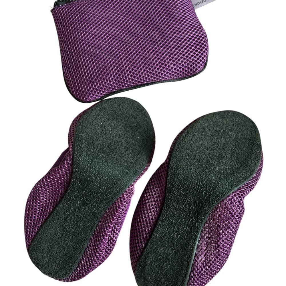 Designer Purple Mesh Women's Flats with Matching Pouch Size US 7.5 / IT 37.5 - 3 Thumbnail