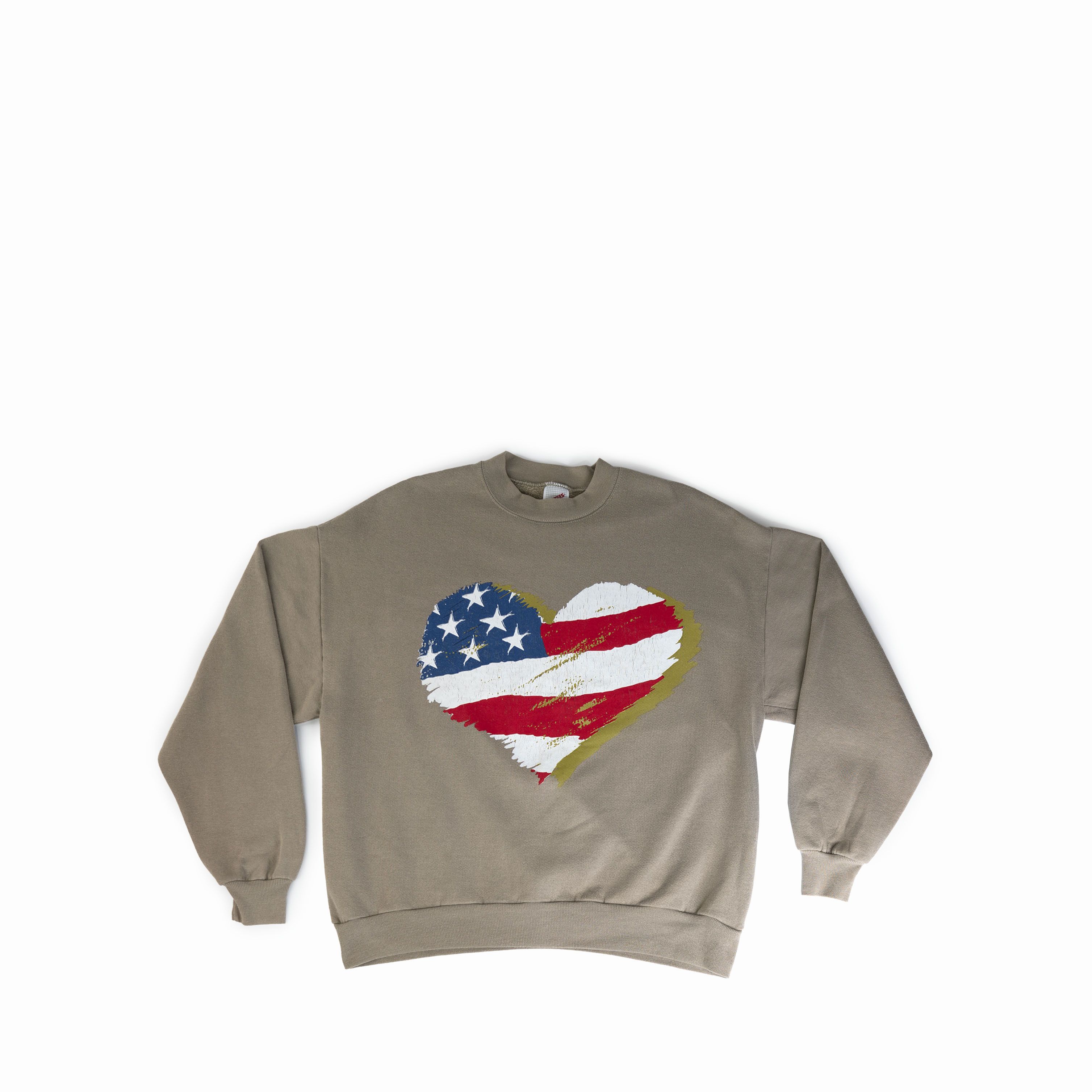 Jerzees Vintage 1990's Heart Flag USA Crewneck Size US XL / EU 56 / 4 - 1 Thumbnail