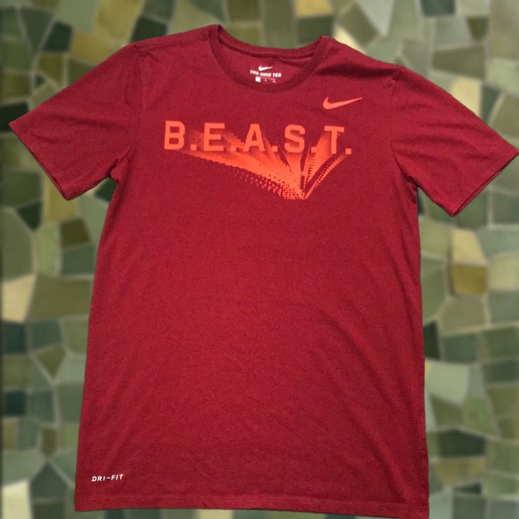 Nike Nike Beast Shirt Mens Small Red Dri-Fit Tee - B.E.A.S.T. Nike Dri-FIT Shirt Mens Small Red Size US S / EU 44-46 / 1 - 1 Thumbnail