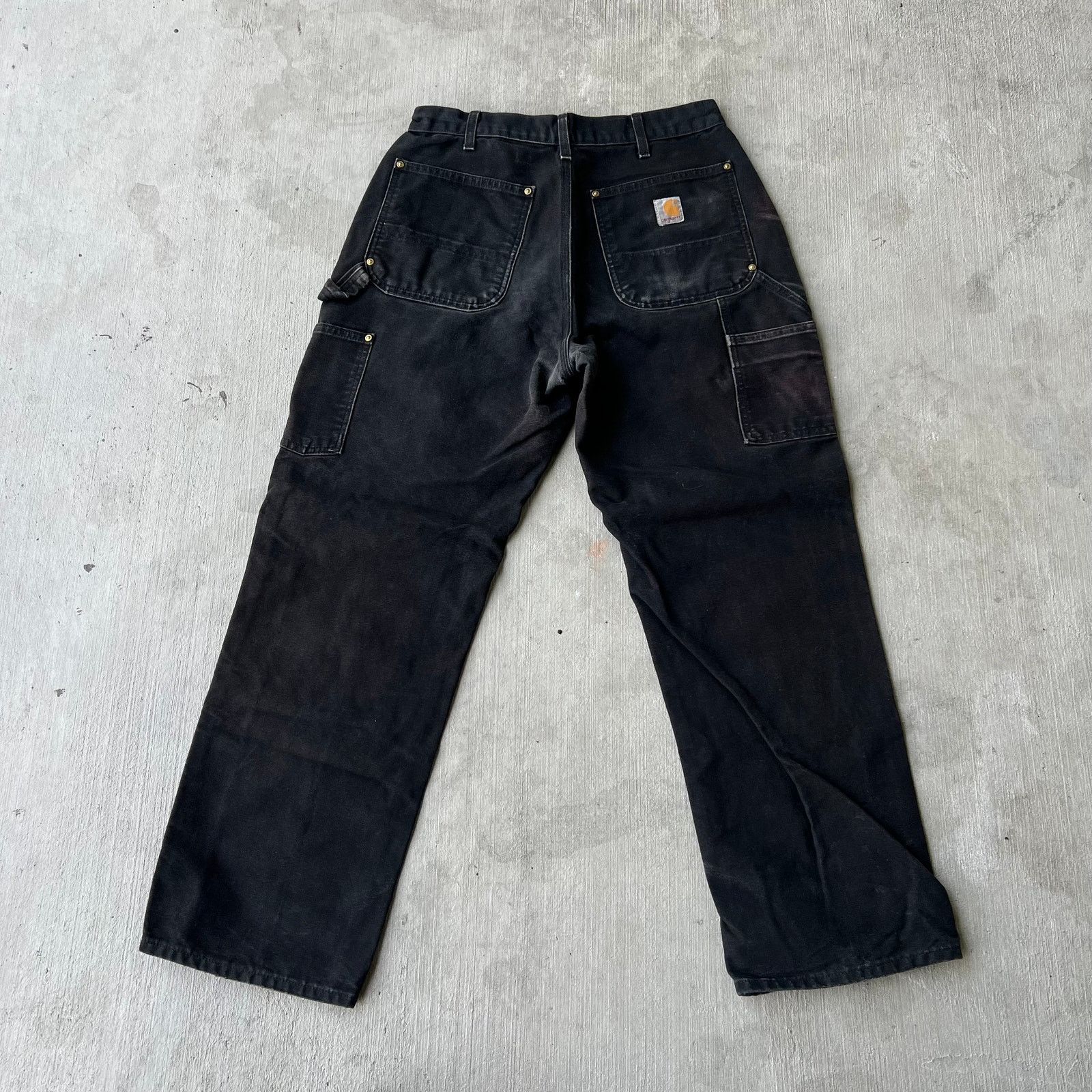 Carhartt × Vintage Carhartt faded black double knee work wear carpenter pants Size US 29 - 4 Thumbnail
