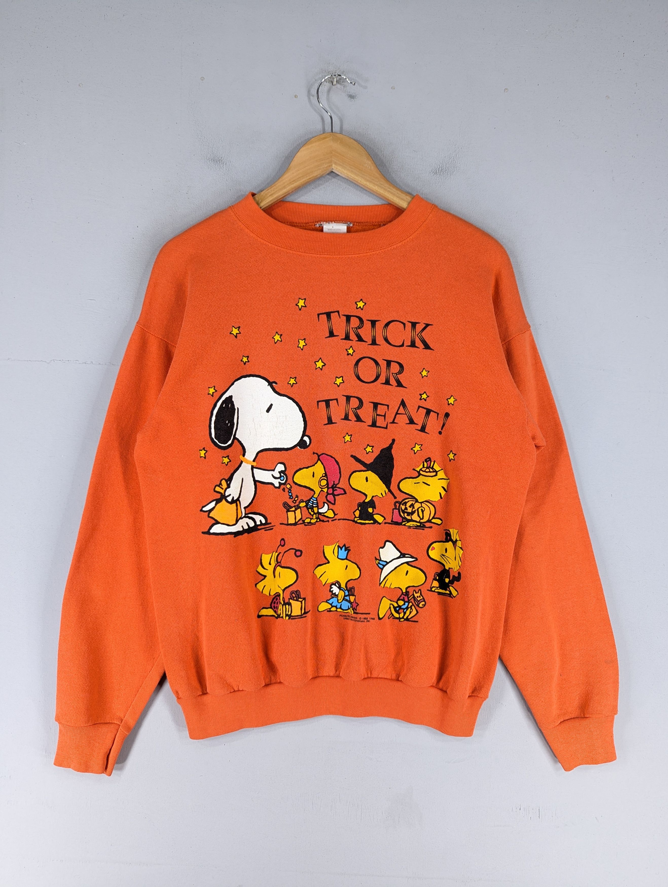 Cartoon Network Vintage 80s Peanuts Characters Orange Sweatshirt Size US M / EU 48-50 / 2 - 1 Thumbnail