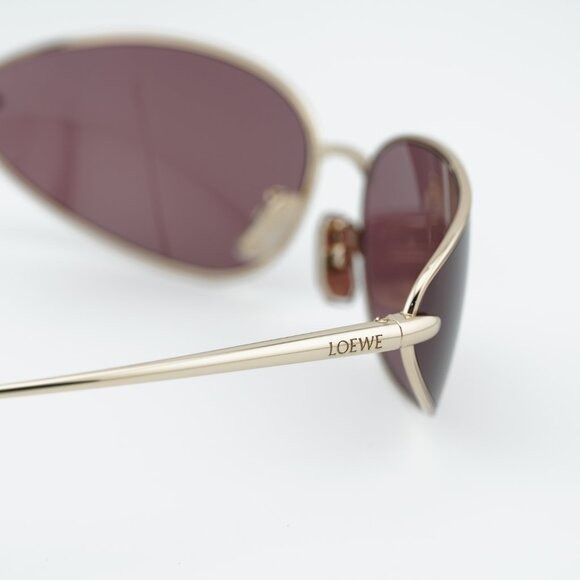 Loewe Loewe LW40164U 32U Sunglasses Gold Oval Frame, Purple Lenses Size ONE SIZE - 6 Thumbnail