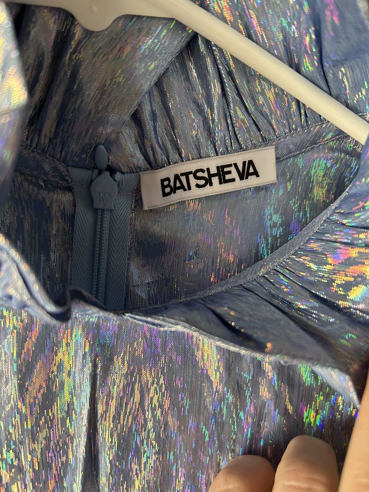 Batsheva Batsheva Holographic Ruffle Mini Dress Size L / US 10 / IT 46 - 4 Thumbnail