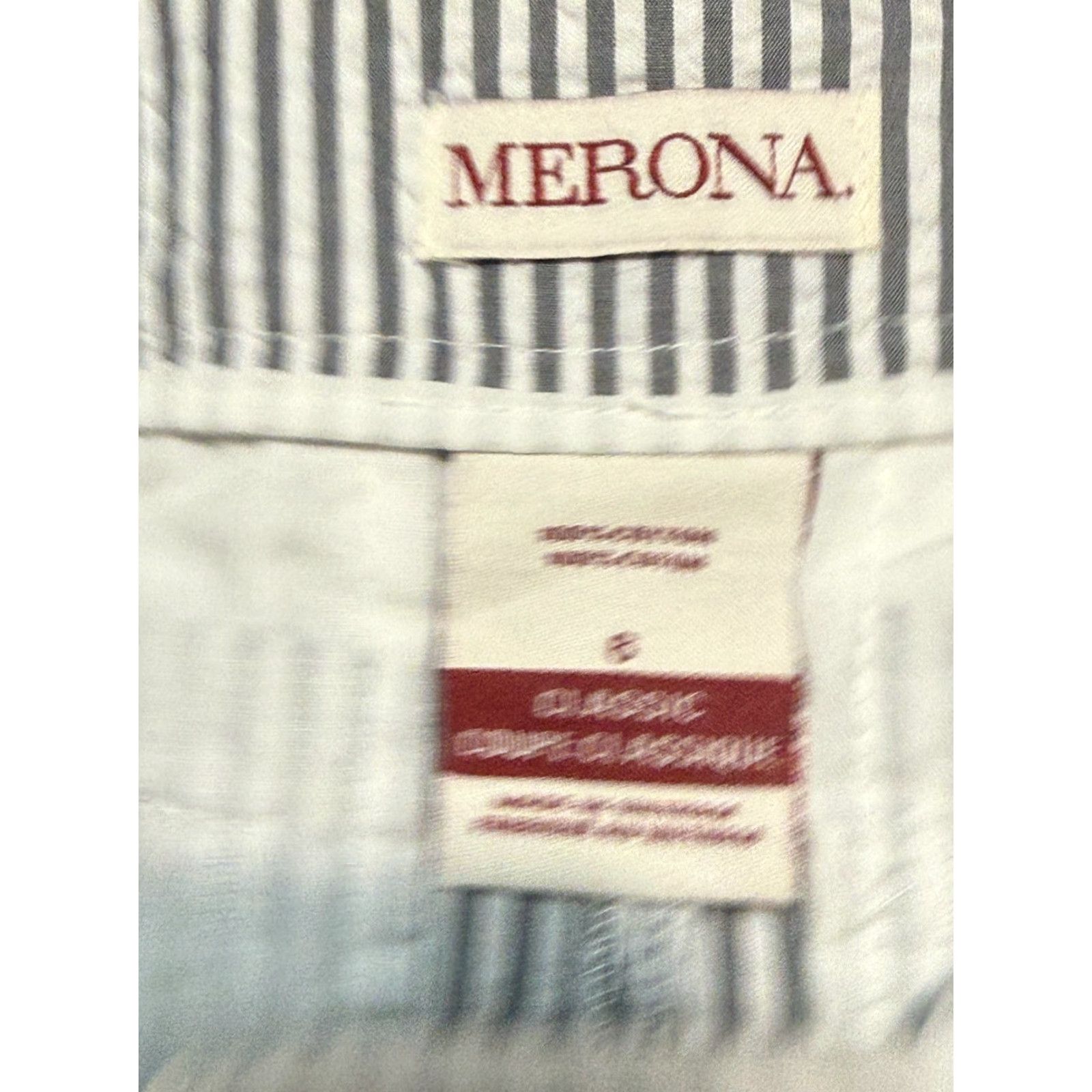 Merona Merona Pants Women's 8 Grey White Striped Flat Front Classic Pants Women Size 30" / US 8 / IT 44 - 4 Thumbnail