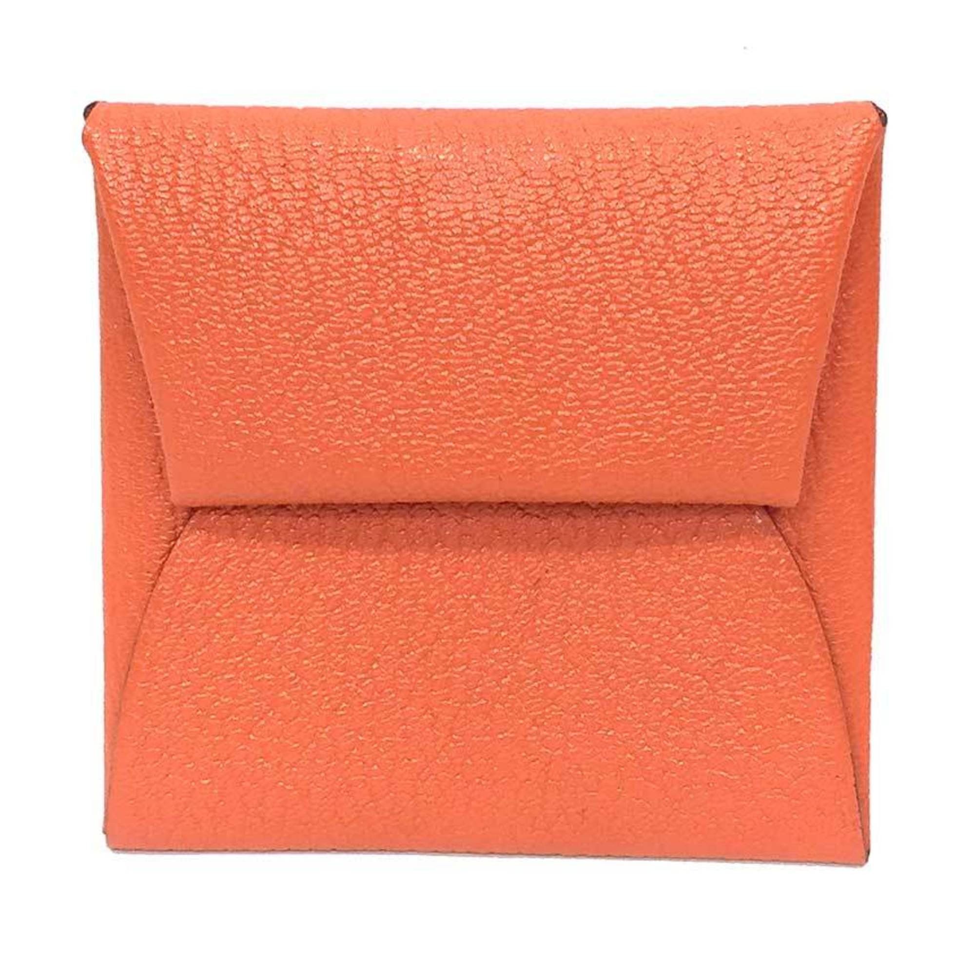 Hermes Hermes Bastia Coin Case PORTE-MONNAIE BASTIA Purse Orange Chevre Wallet aq10461 Size ONE SIZE - 1 Thumbnail