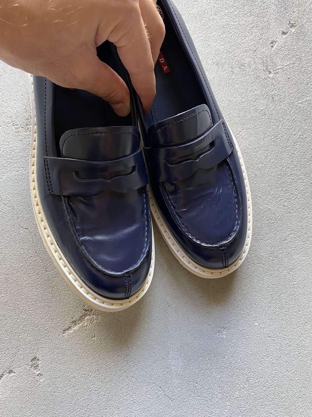 Prada × Vintage PPRADA 38 Slippers Moccasins Slip-Ons Low Shoes B Blue Size US 8 / IT 38 - 3 Thumbnail