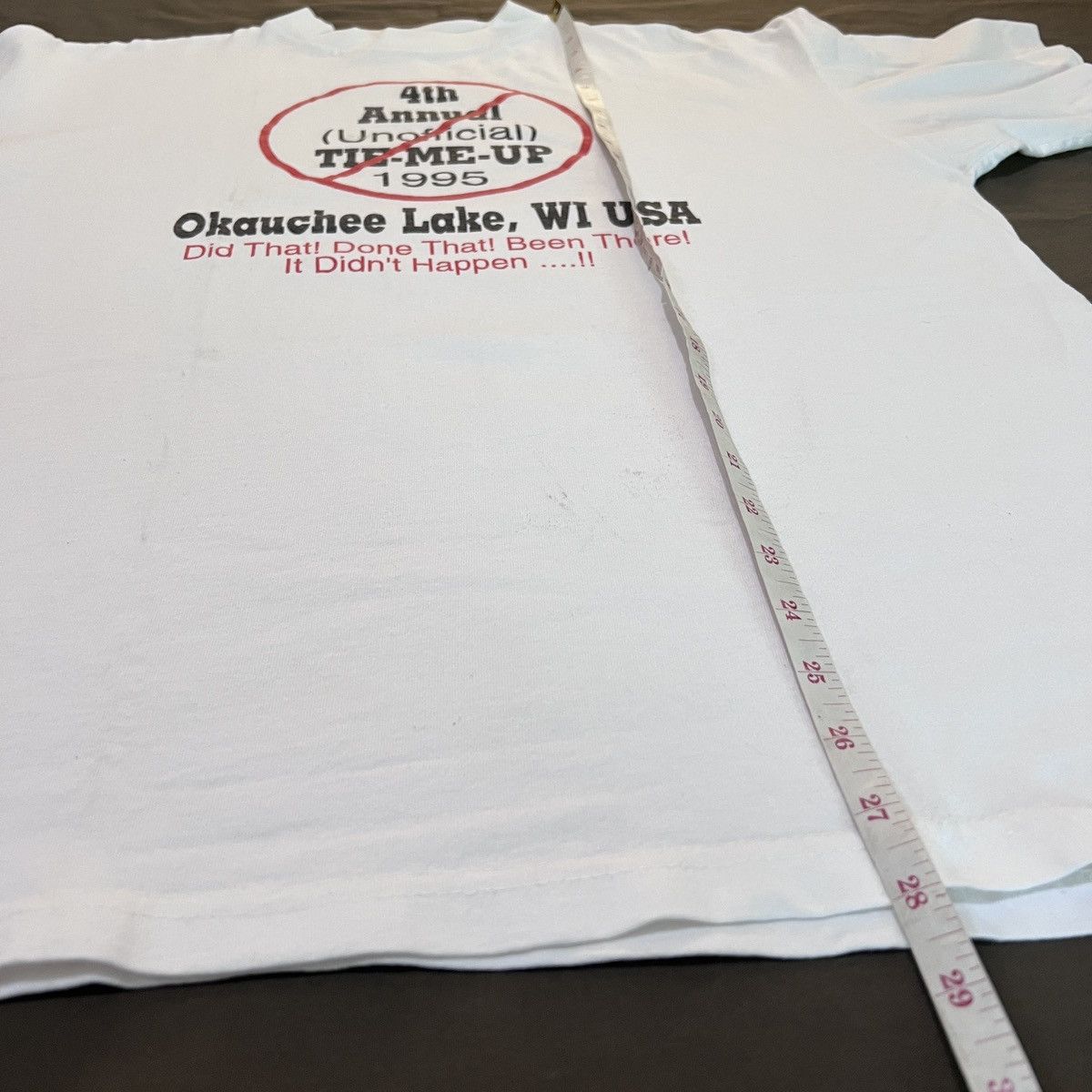 Vintage 90s No 4th annual unofficial tie me up Tee Humor Funny Size US XL / EU 56 / 4 - 13 Thumbnail