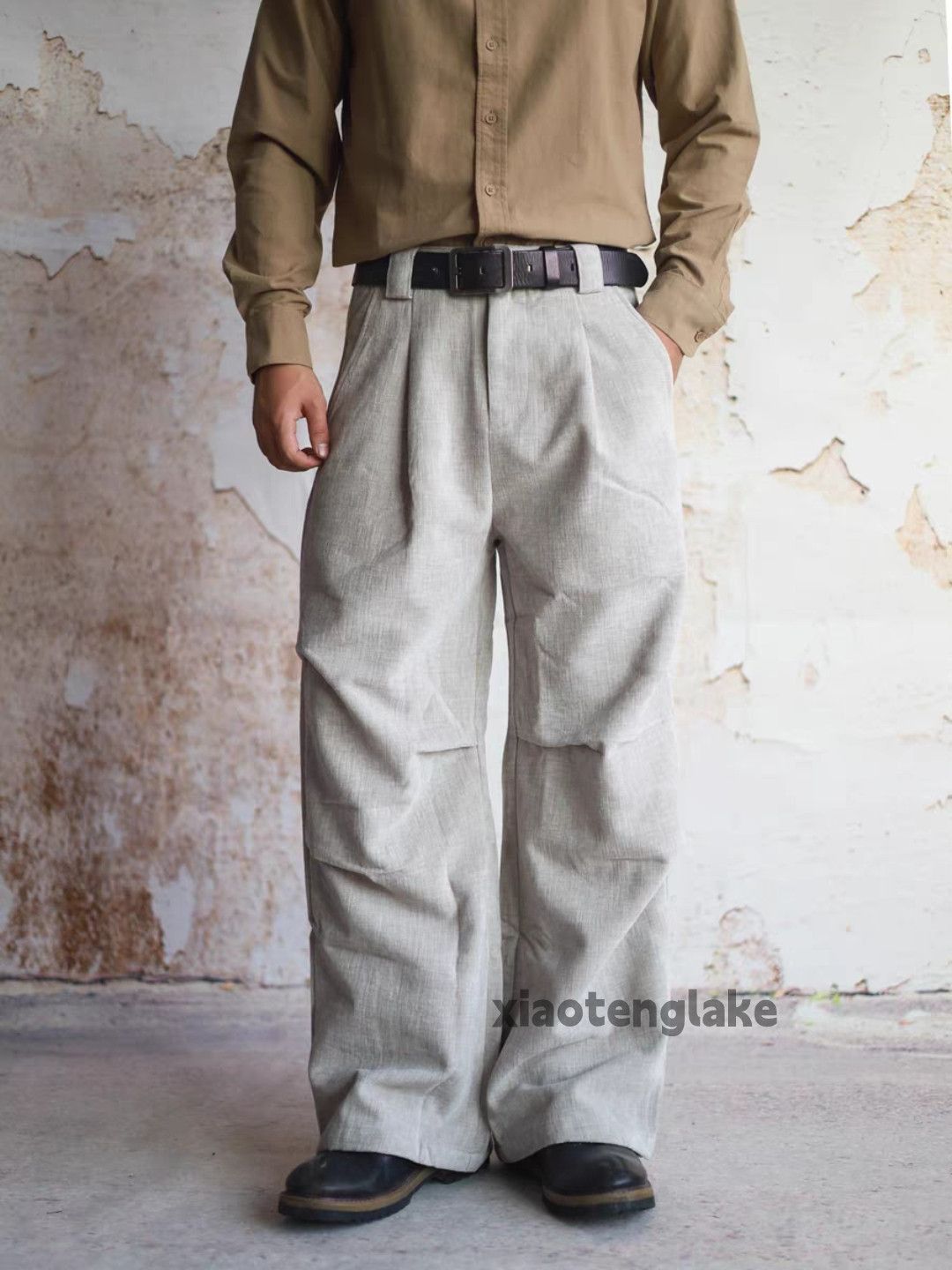 Vintage ltx utility punk yuppie pleated loose baggy flared pants Size US 34 / EU 50 - 4 Thumbnail