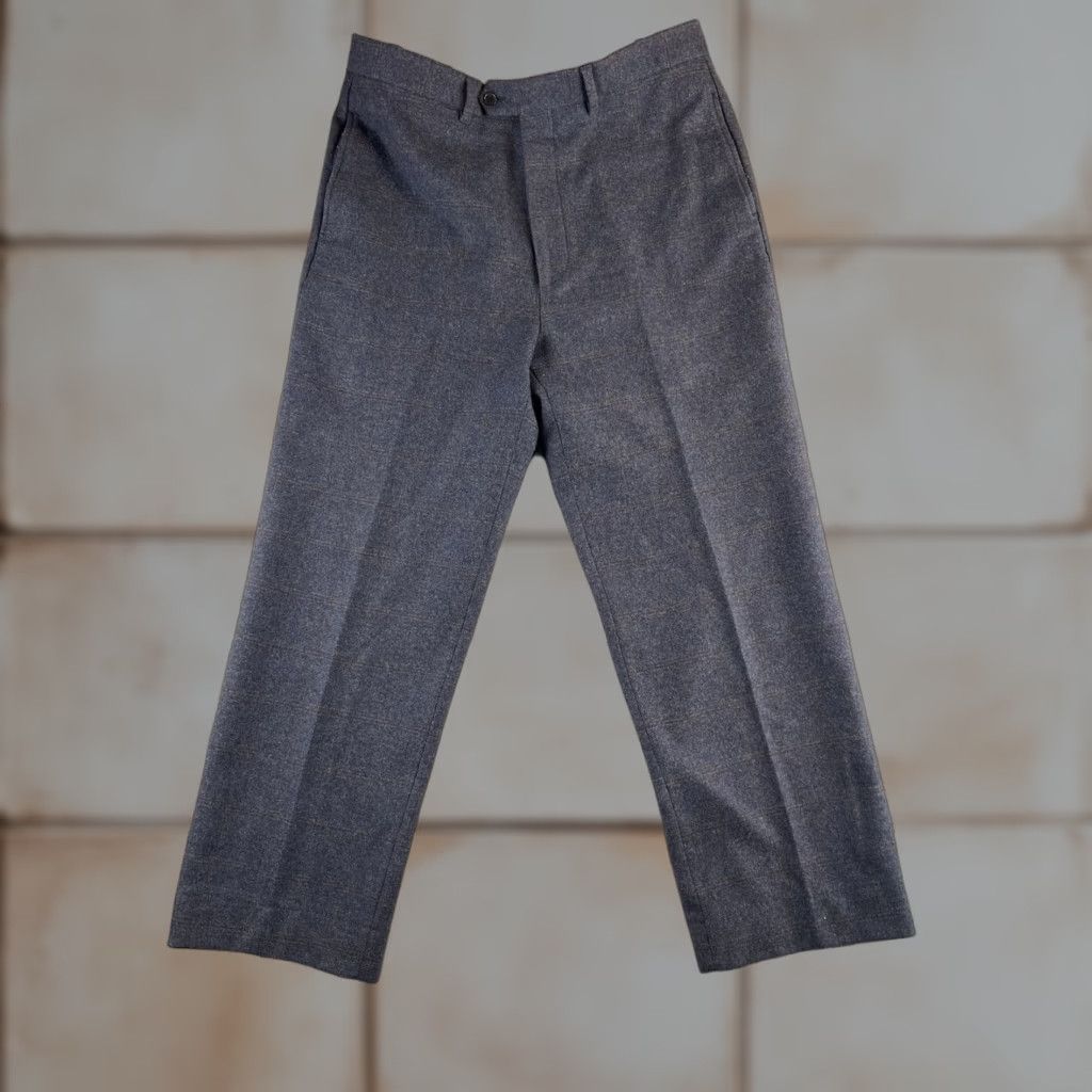 Joseph Abboud VINTAGE Joseph Abboud Pants Mens 33 Regular Wool Plaid Gray 90s Preppy Dress Front Zipper Button Cadet Gray Possible 27.5 Inseam Mens Size US 33 - 1 Thumbnail