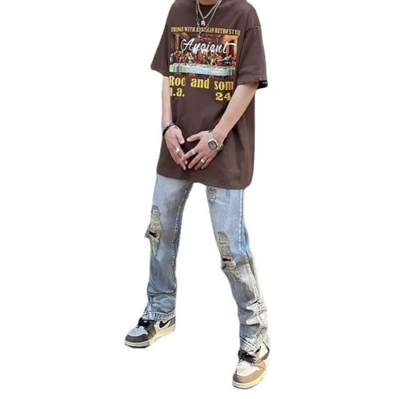 Japanese Brand Retro high street ripped hip-hop jeans Size US 32 / EU 48 - 6 Thumbnail