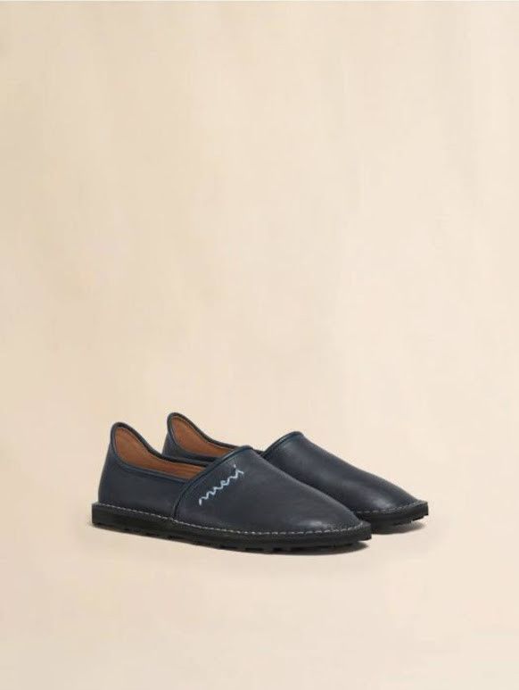 Marni o1w1db10326 Leather Slip-On Loafer in Blue Size US 11 / EU 44 - 1 Thumbnail