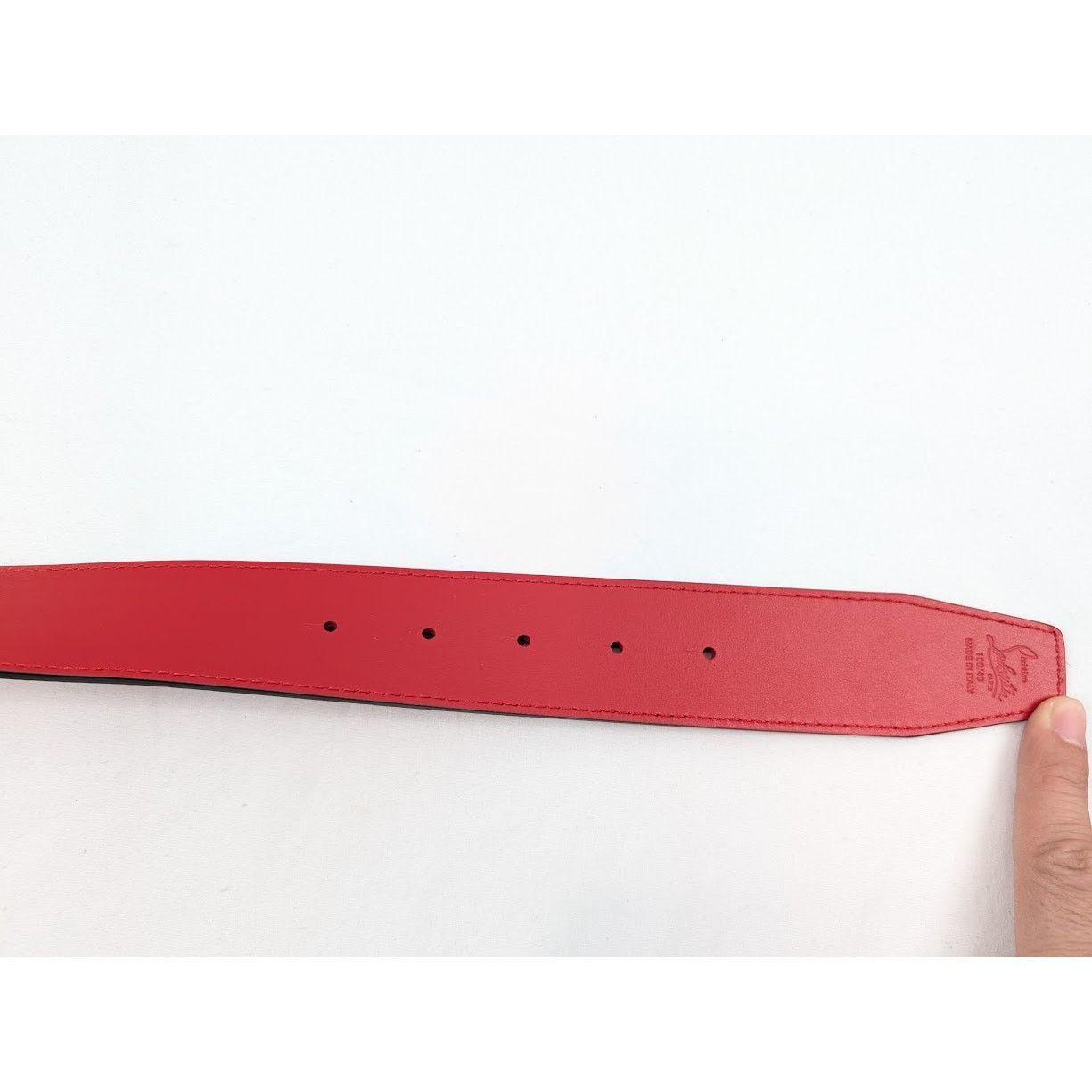 Christian Louboutin o1rshd1 Size: 100 / Calf Happy Rui CL Logo Belt in Loubi Size 38 - 9 Thumbnail