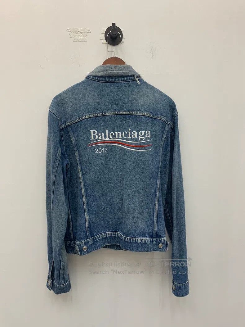 Balenciaga Balenciaga Classic Blue Denim Jacket Size US M / EU 48-50 / 2 - 2 Thumbnail