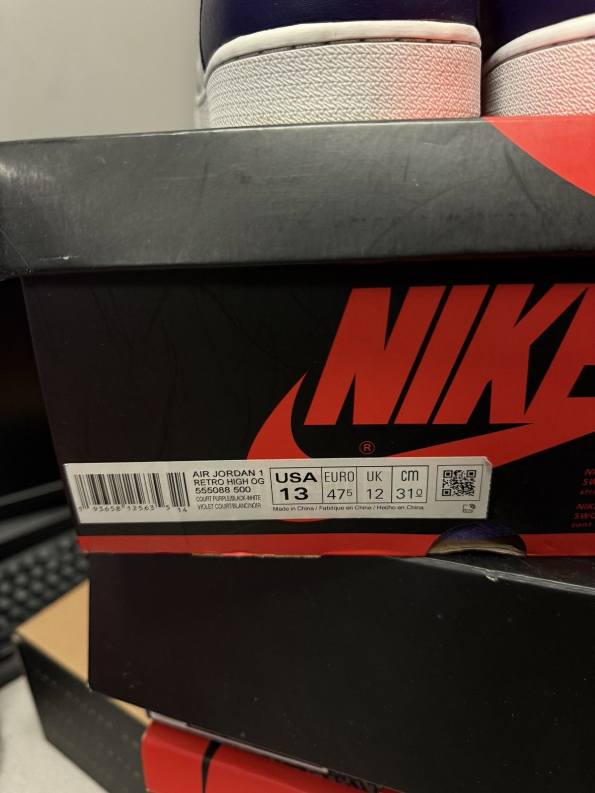 Jordan Brand × Nike Jordan 1 High Court Purple Size 13 (555088-500) 🧼 Size US 13 / EU 46 - 14 Thumbnail