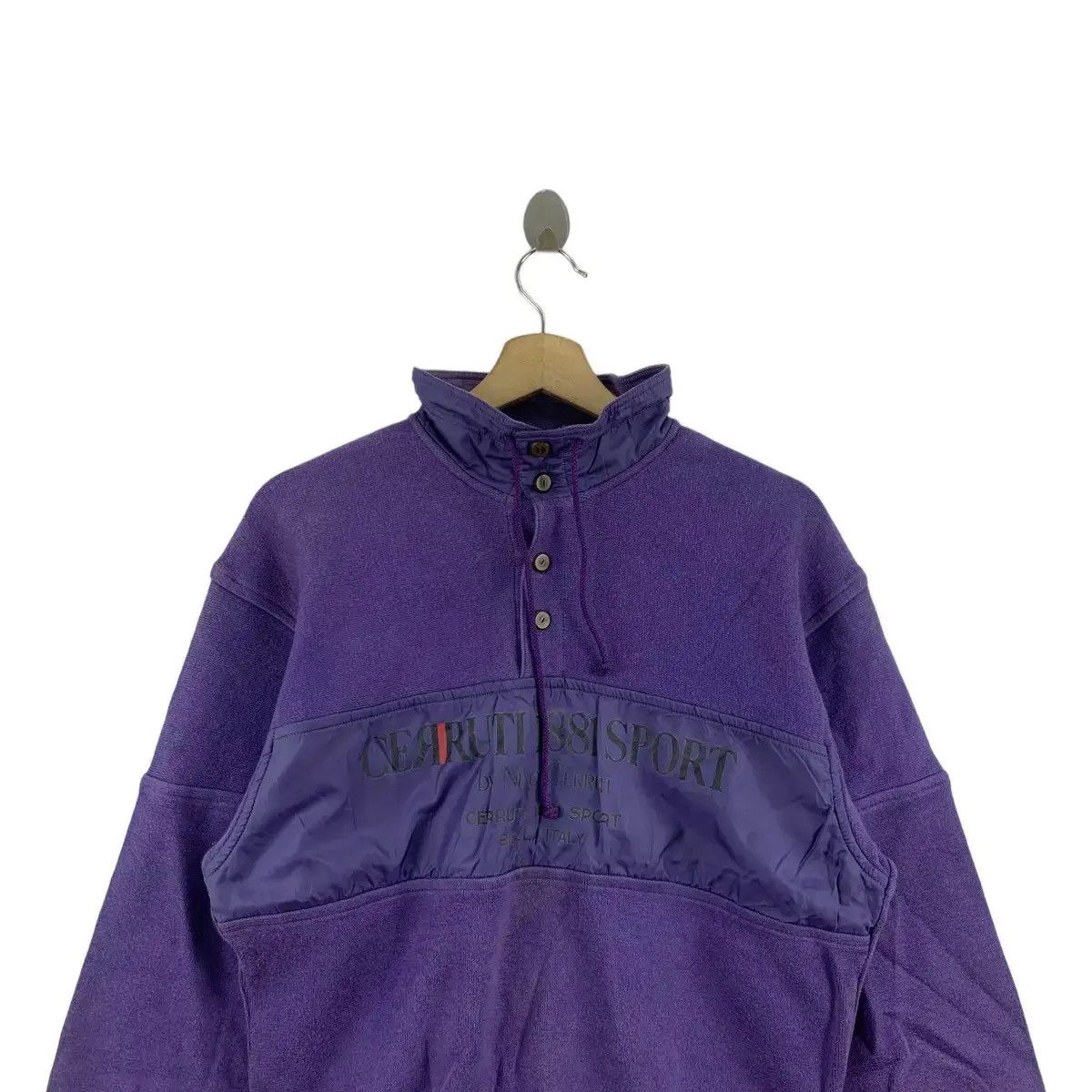 Cerruti 1881 Vtg 90’ CERRUTI 1881 PARIS Sport Collection Henley Sweater Size L / US 10 / IT 46 - 2 Thumbnail
