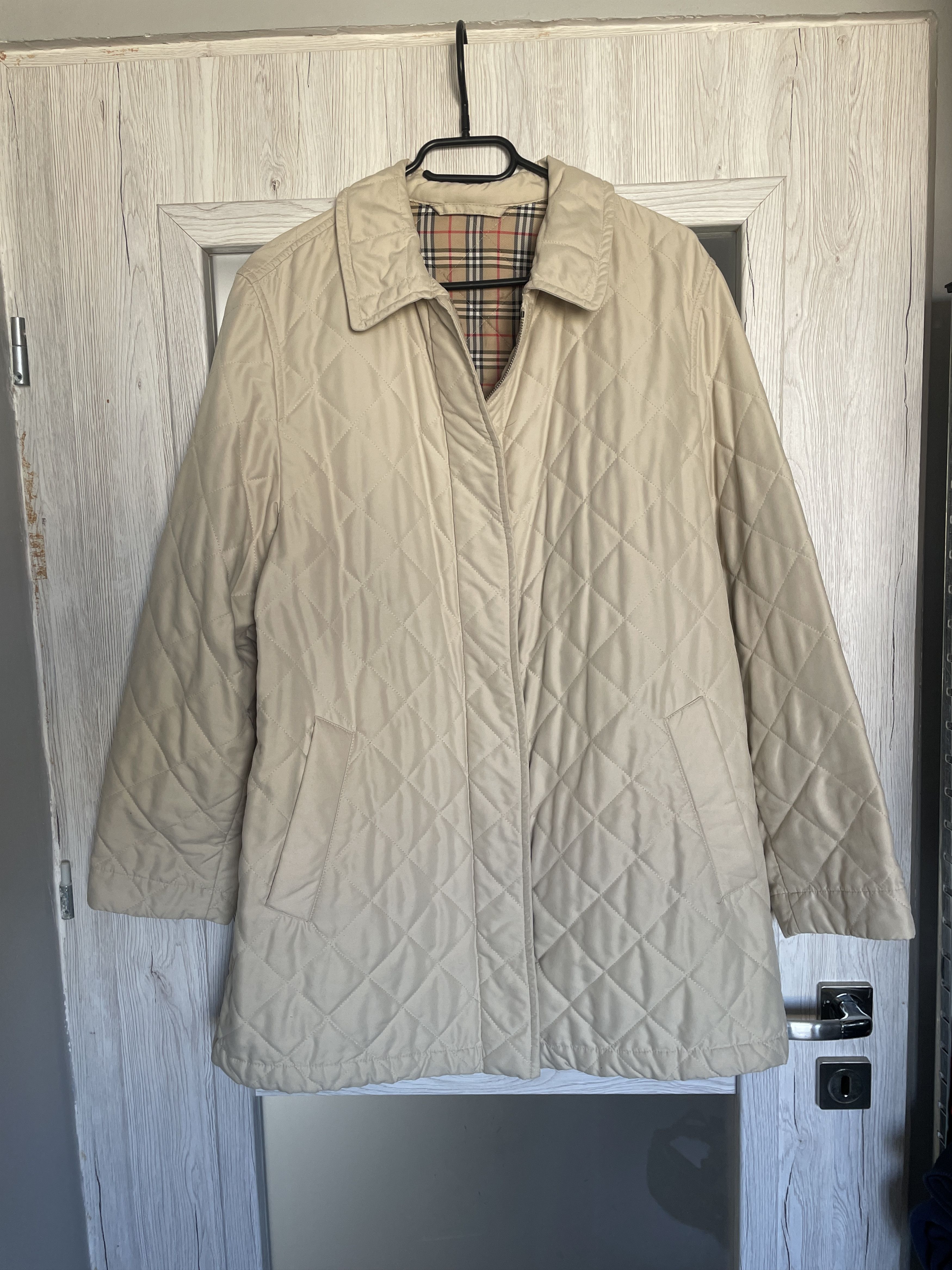 Burberry VINTAGE 90S BURBERRYS OLD MONEY BEIGE QUILTED COAT JACKET Size L / US 10 / IT 46 - 5 Thumbnail