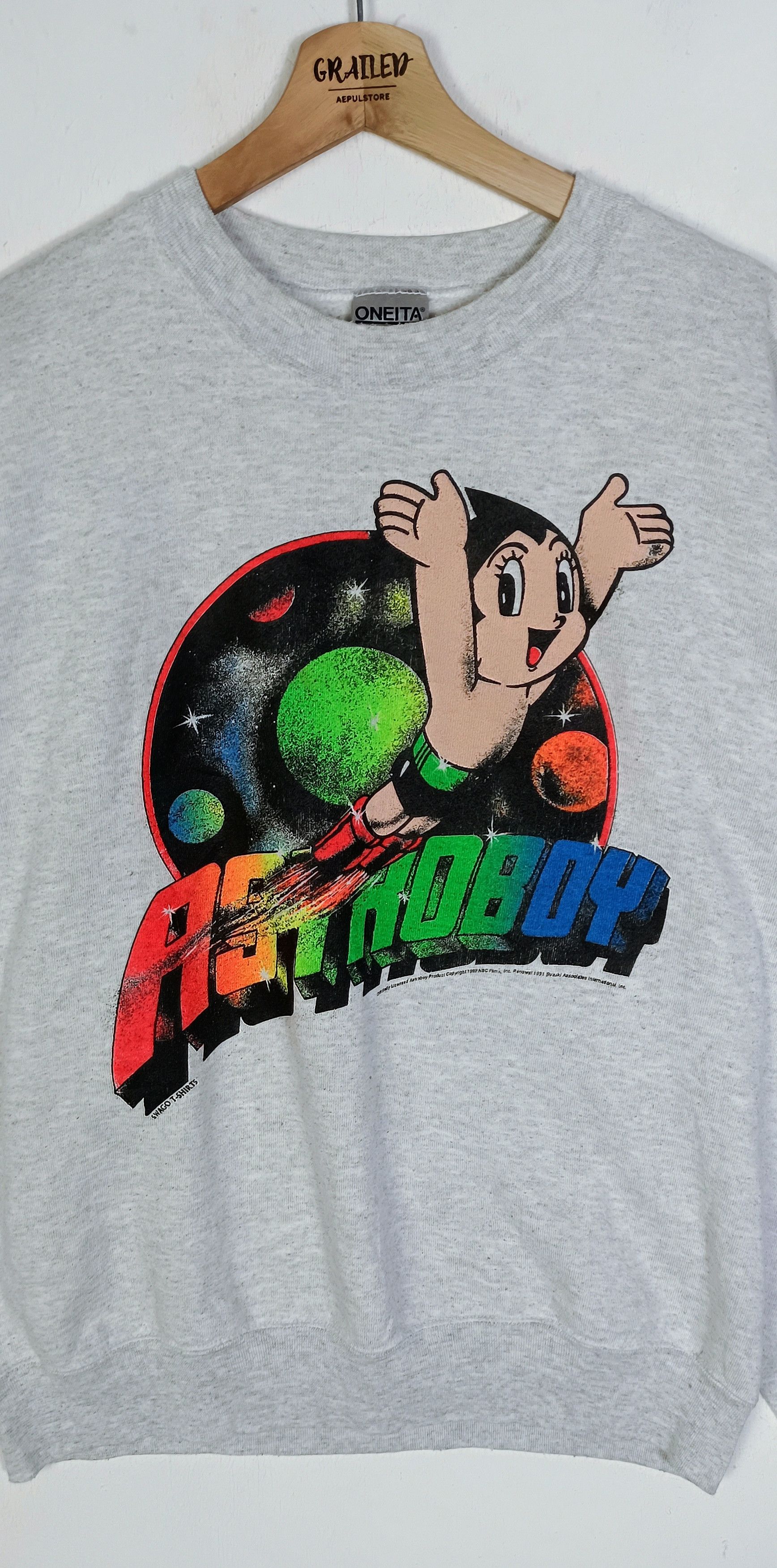 Anime Rare 90s 🔥 USA made Tezuka Osamu ASTRO BOY Size US L / EU 52-54 / 3 - 7 Thumbnail