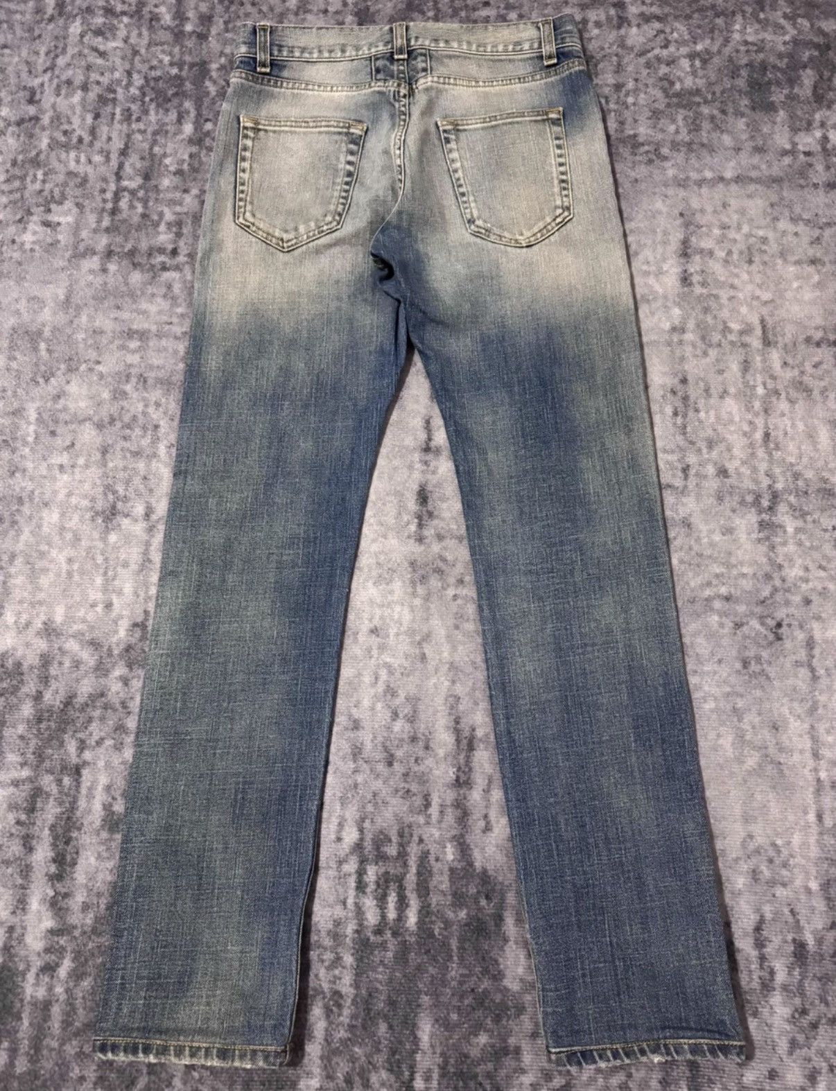 Saint Laurent Paris Saint Laurent 13FW Light Blue "Cat Paw" Basic Denim Jeans Size US 28 / EU 44 - 2 Thumbnail